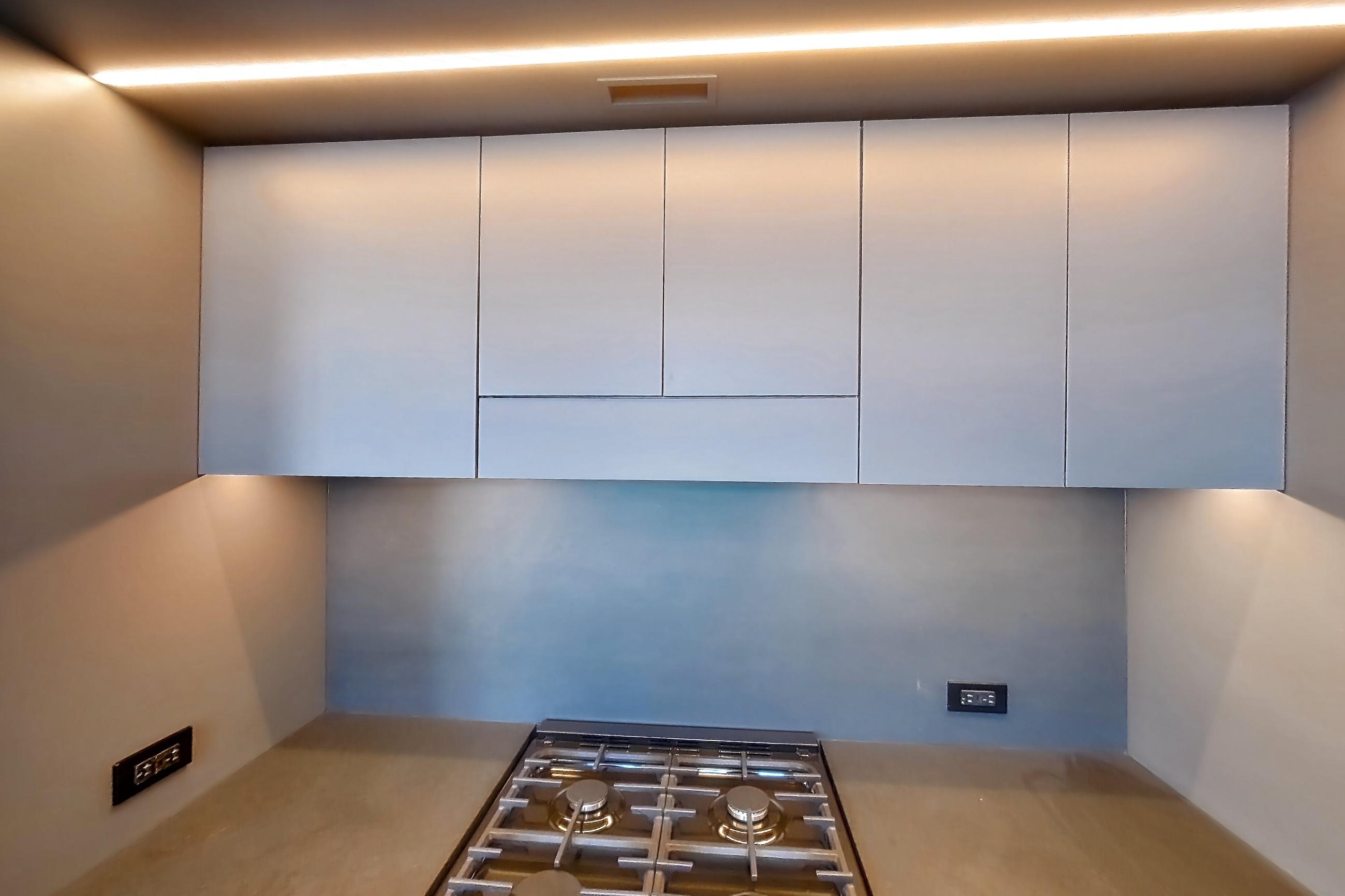 Kitchen with gas range, oven/range, and stainless steel appliances, Apartment 506 at Eagle + West
