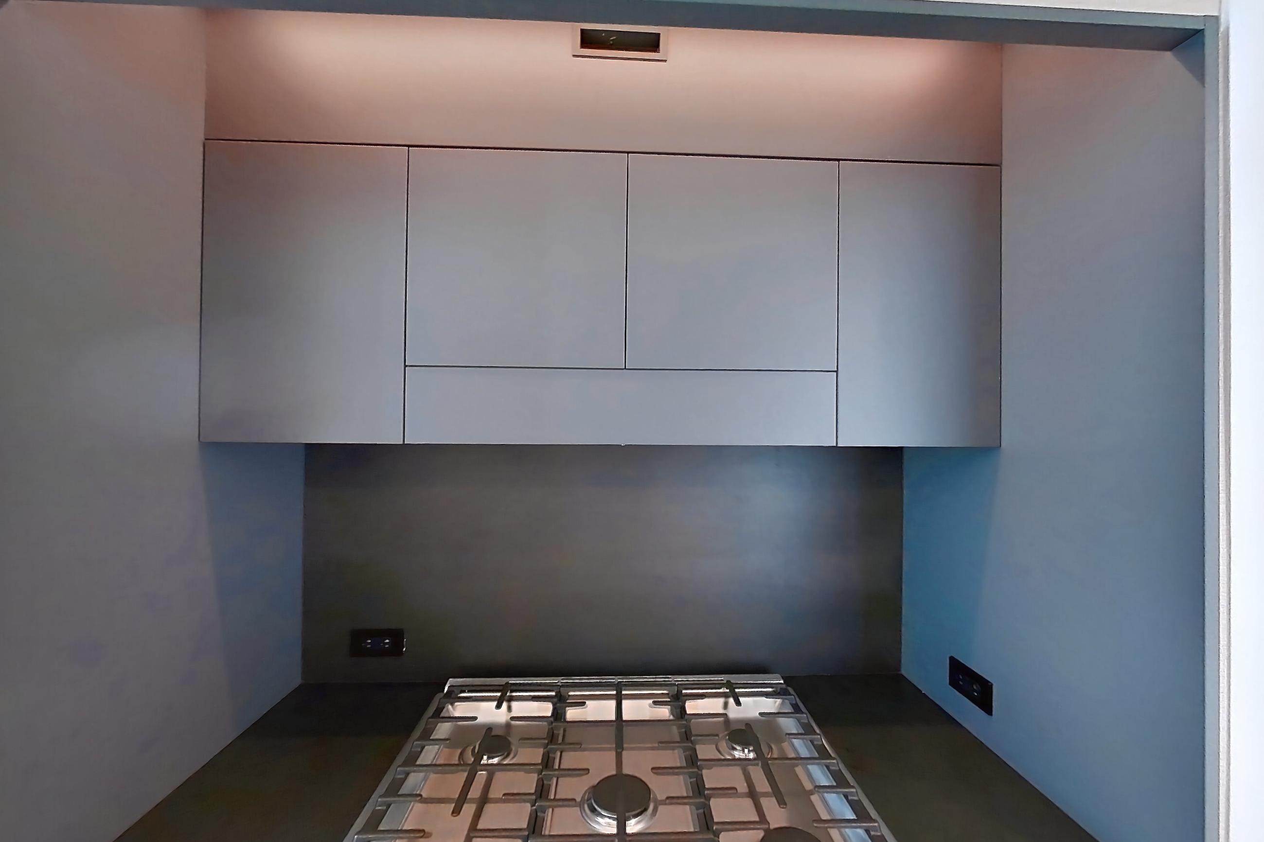 Kitchen with gas range, oven/range, and stainless steel appliances, Apartment 1-2408 at Eagle + West
