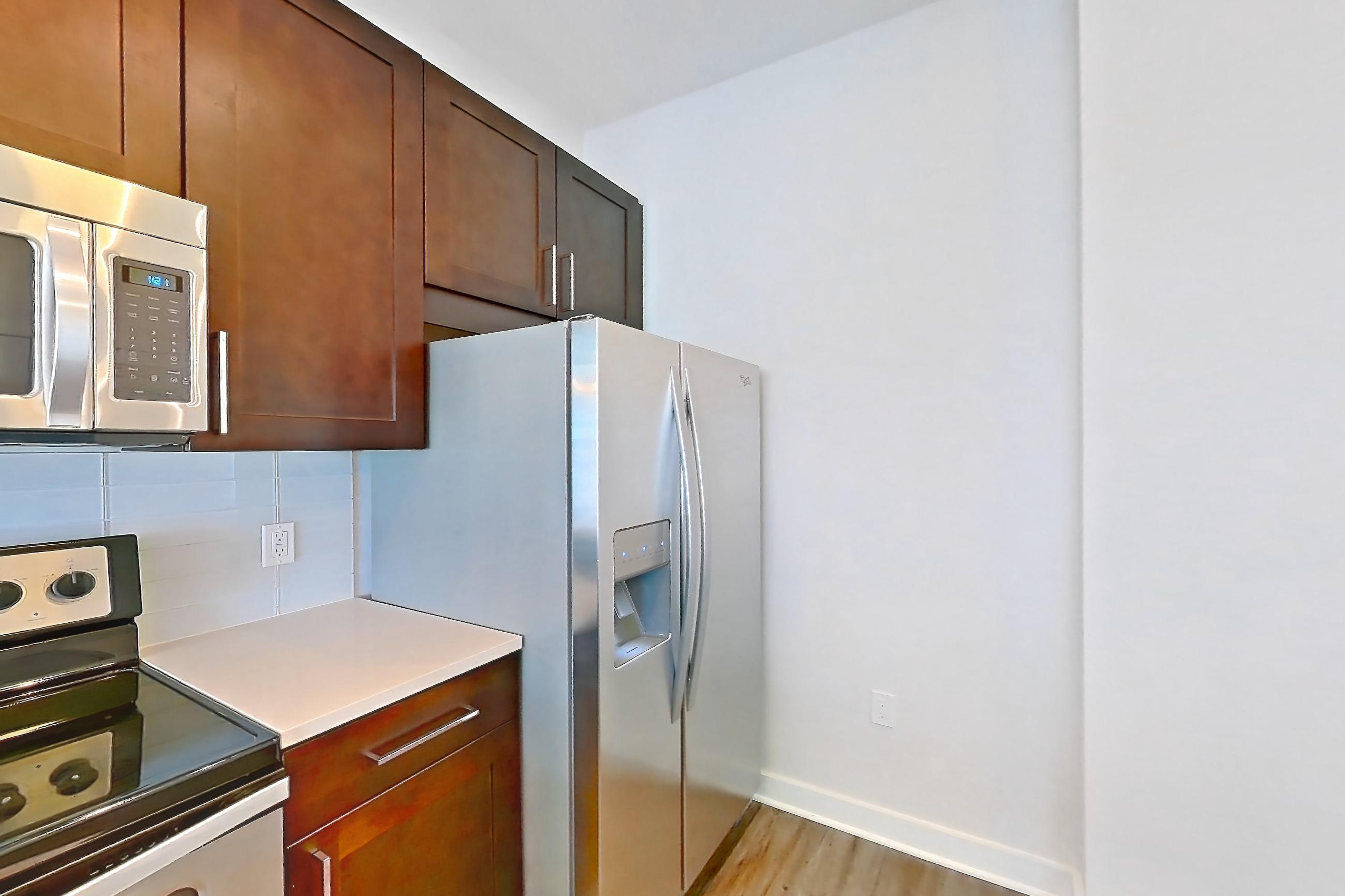 Kitchen in Apartment 1713 at Cyan on Peachtree, One Bedroom One Bath (677 SF) floor plan