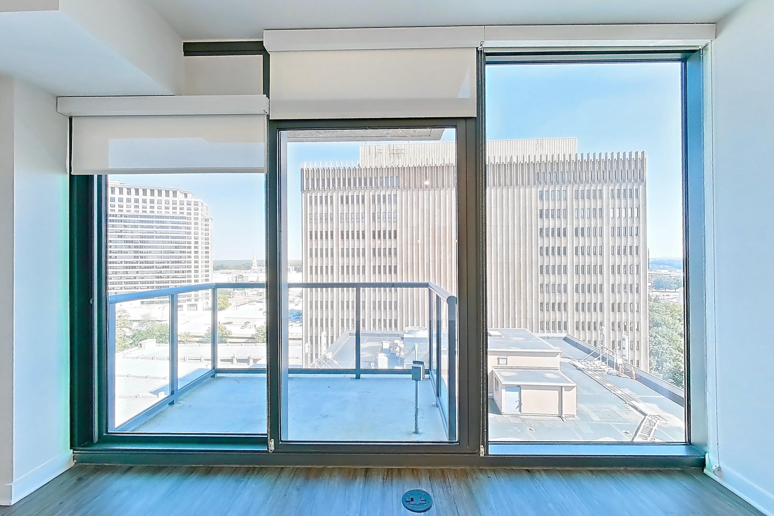 Living room in Apartment 1713 at Cyan on Peachtree, One Bedroom One Bath (677 SF) floor plan