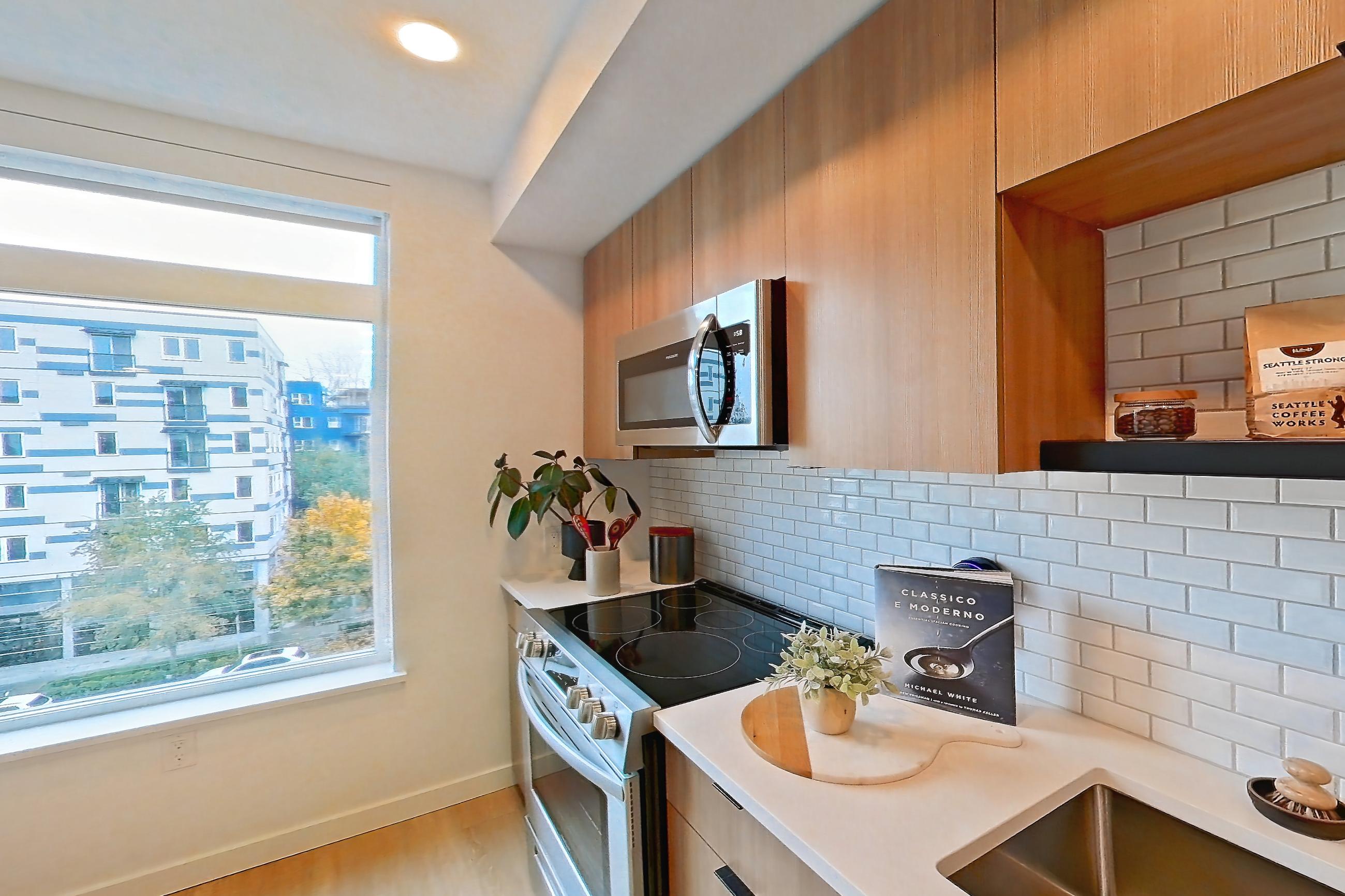 Kitchen, Apartment 621 at Ballard Yards