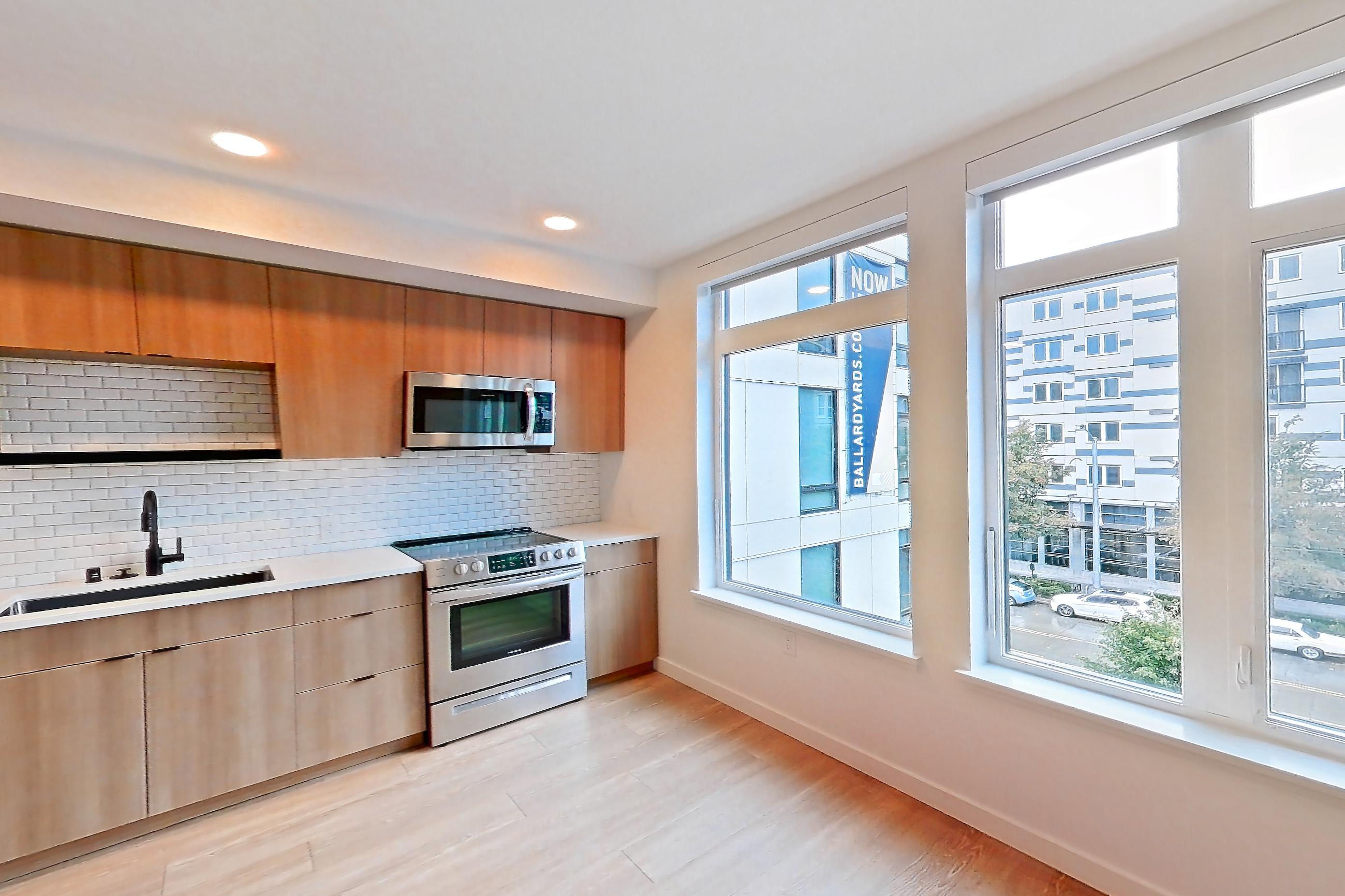 Living room in Apartment 525 at Ballard Yards, A5B floor plan