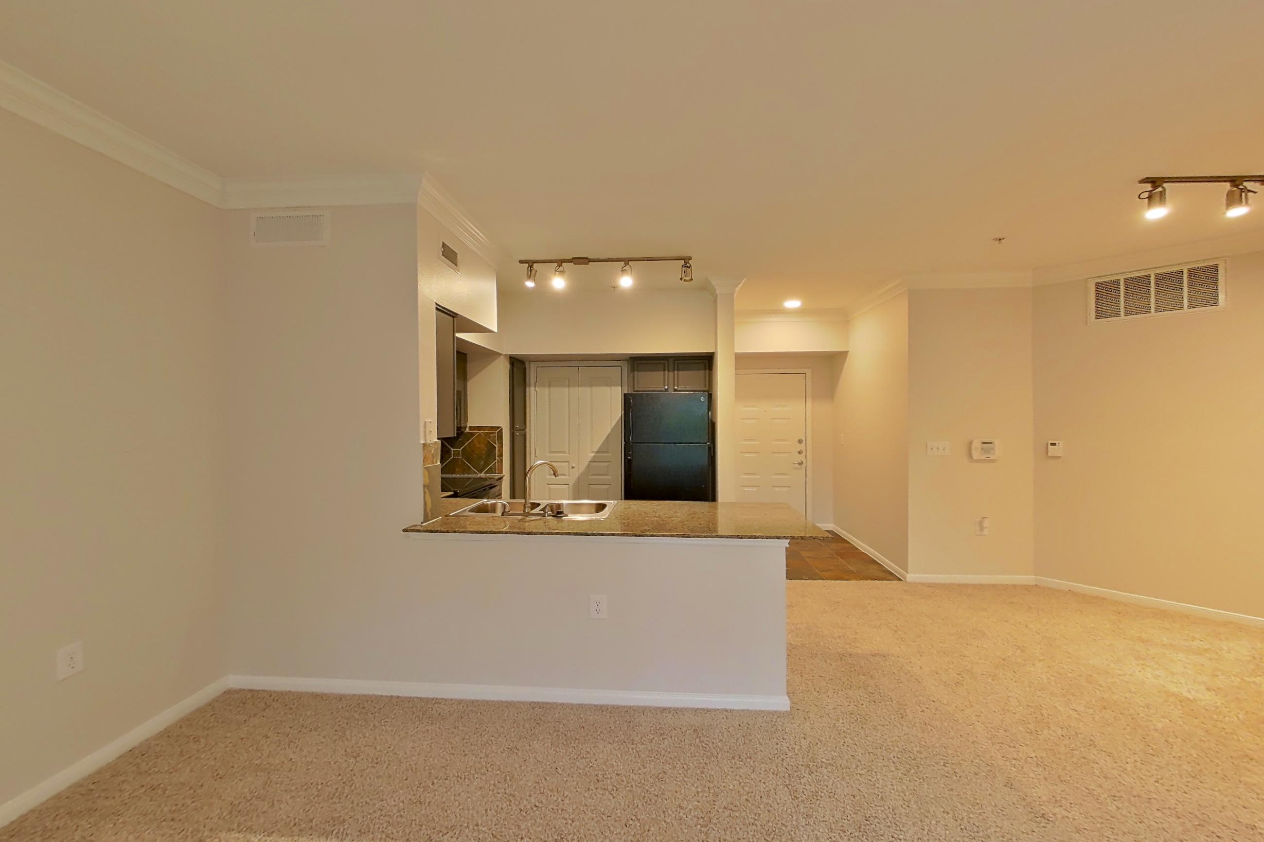 Living room, Apartment 0234 at Portico Kirby