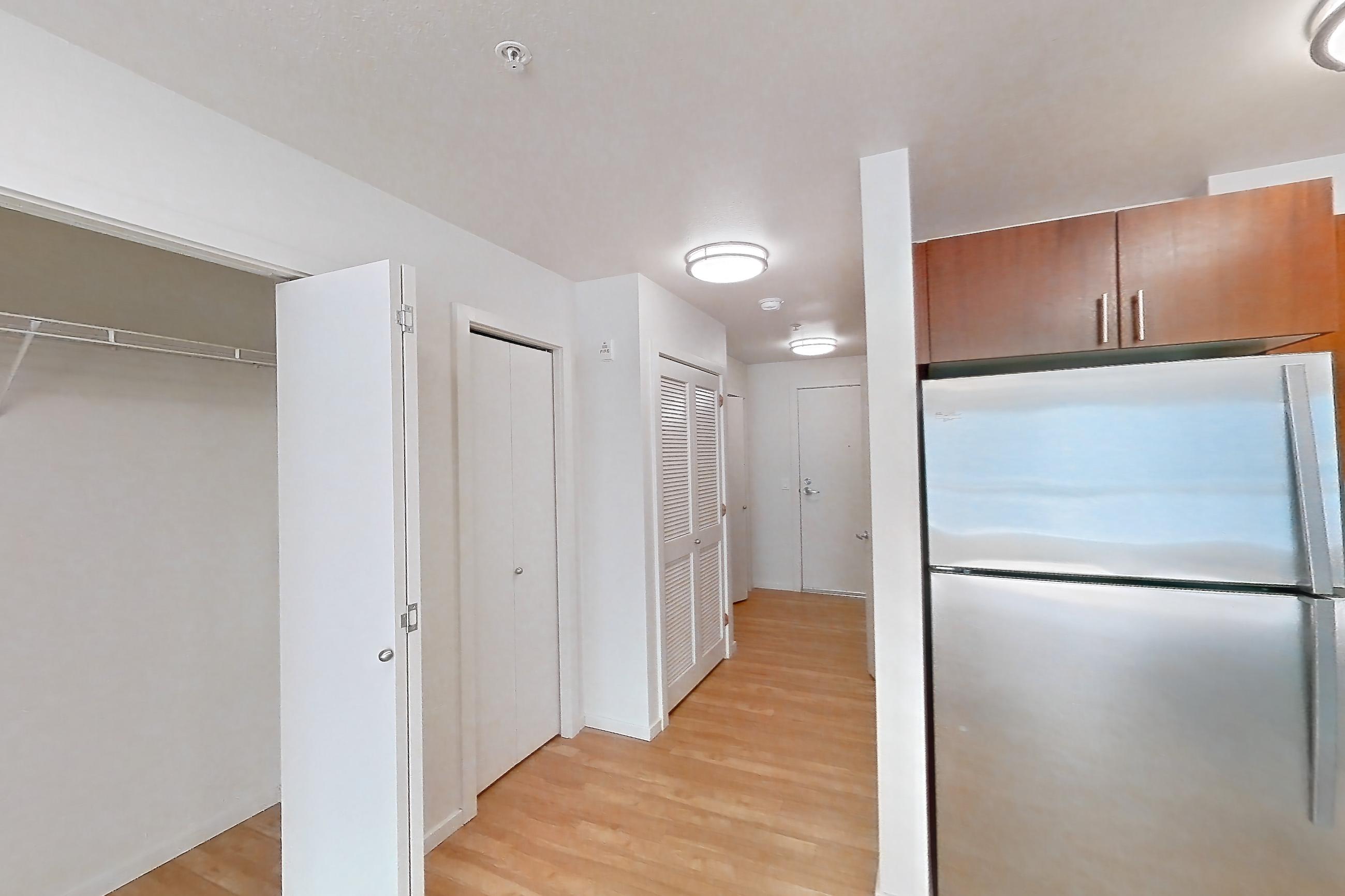 Kitchen in a Donzi Studio floor plan unit, representative of Unit L406 at Union SLU