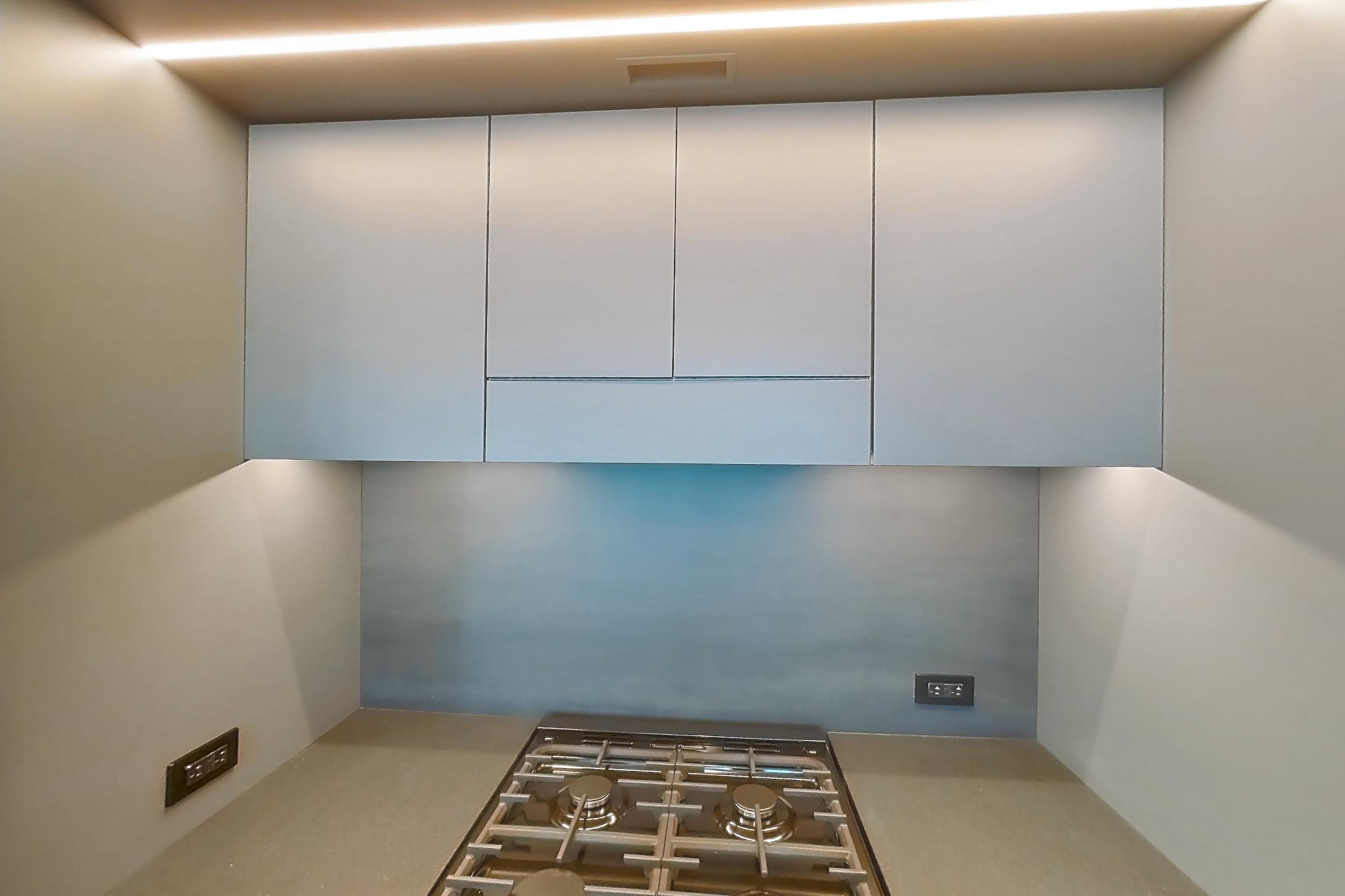 Kitchen in Apartment 1-2205 at Eagle + West, 1U floor plan