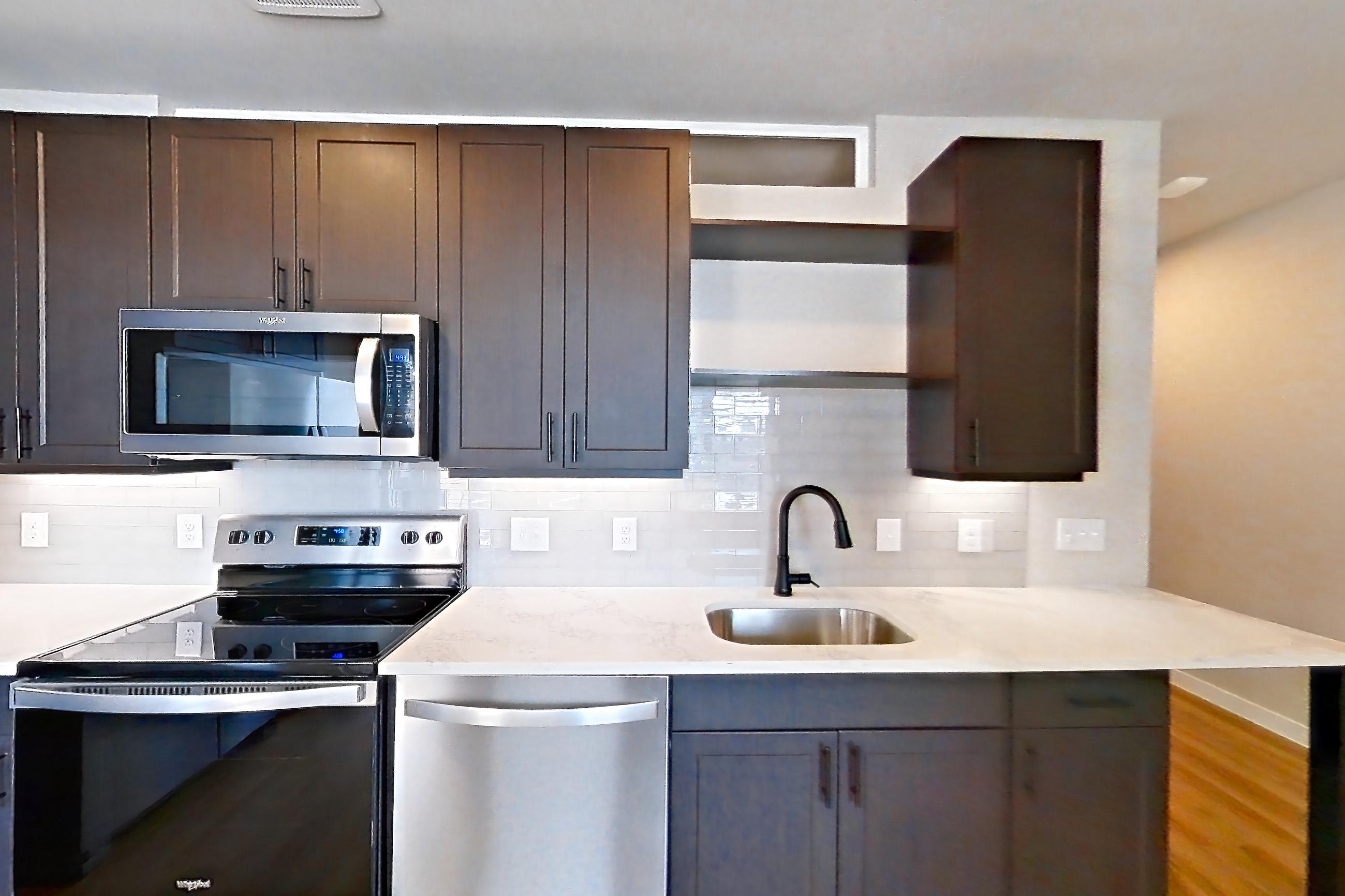 LIVING SPACE AND KITCHEN