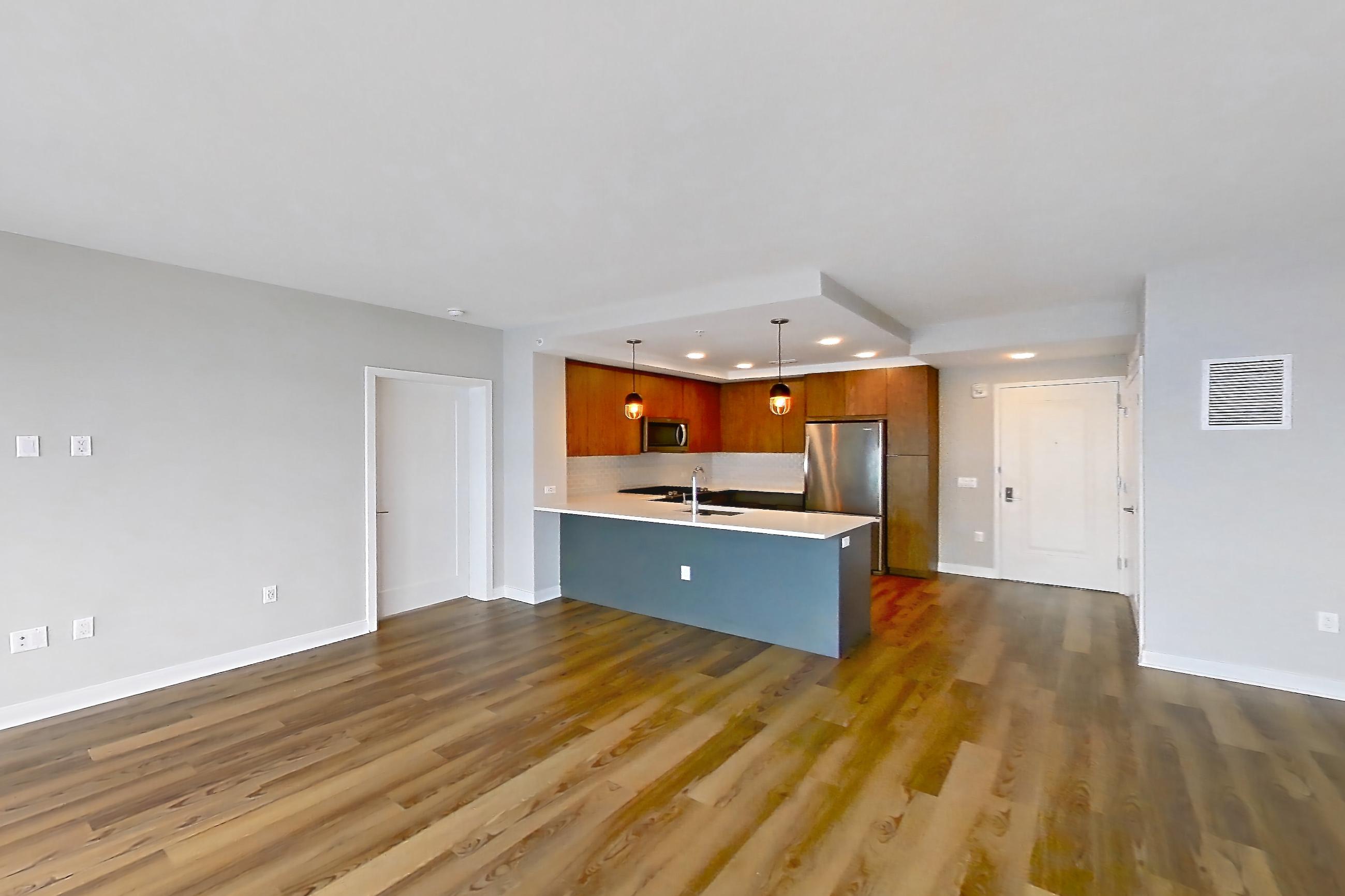 Living space in Apartment rh9-0507 at RiverHouse9, RH9-B03, 2 bd - 2 ba floor plan