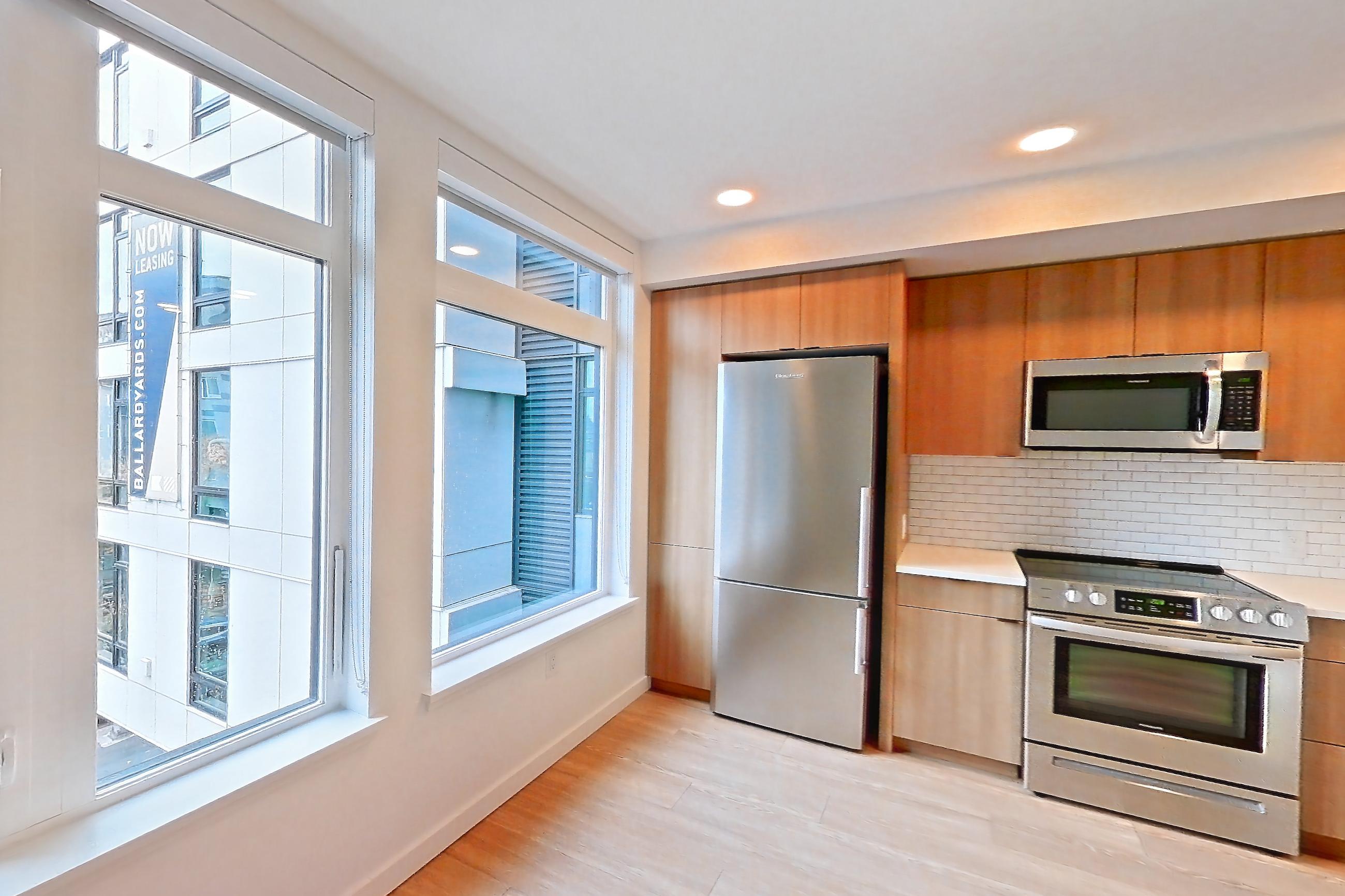 Living room in Apartment 515 at Ballard Yards, A1 floor plan