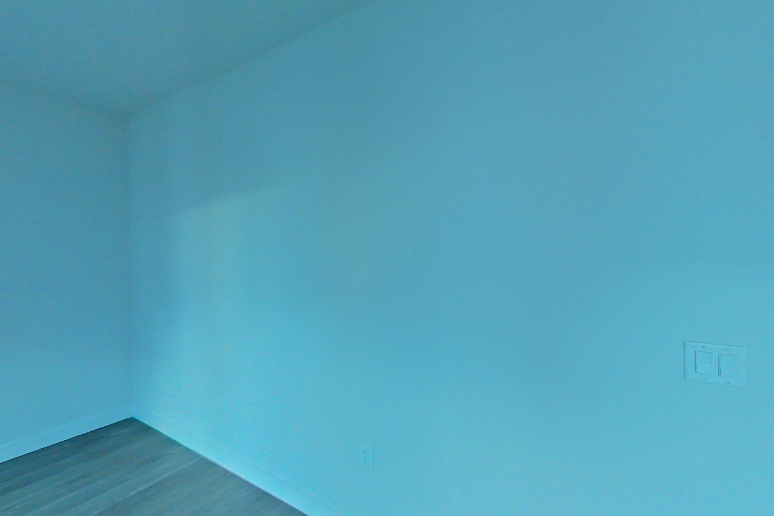 Living room with dark wood-finish flooring, Apartment C417 at The Laurent