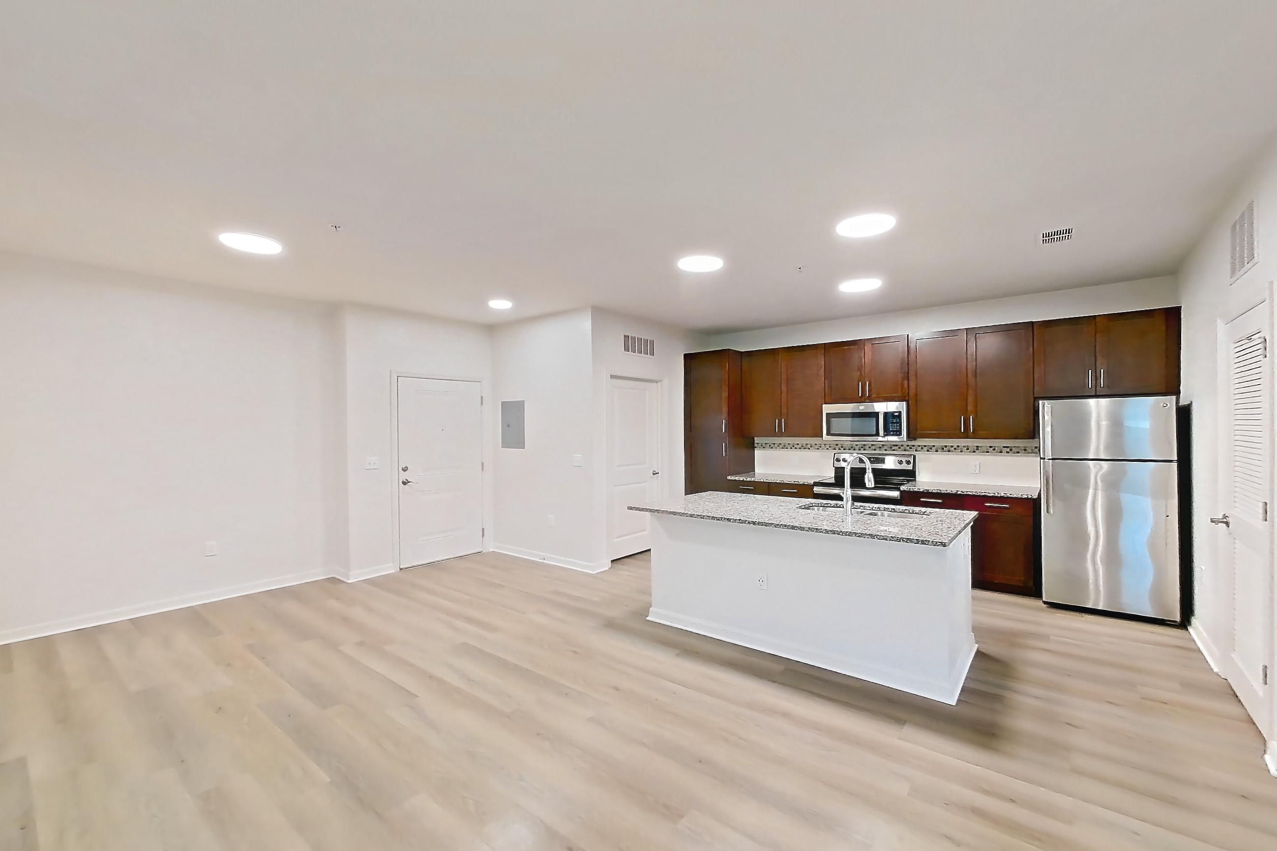 Living space, Apartment 113 at Lantower Asturia