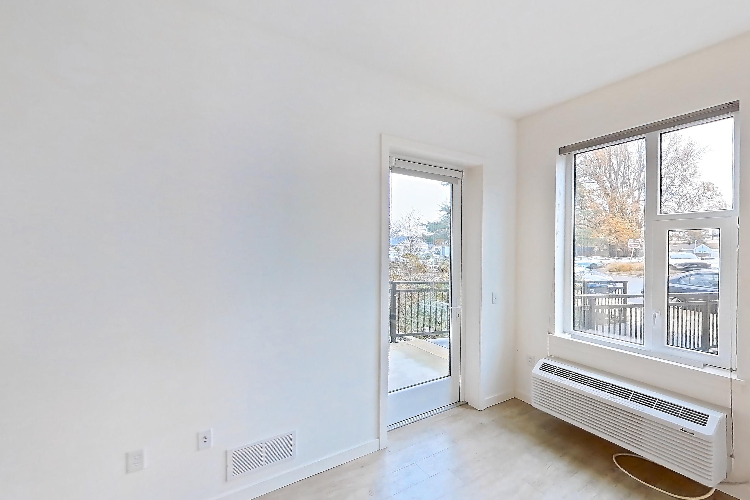 Living room in Apartment 122 at Verso, 1J floor plan