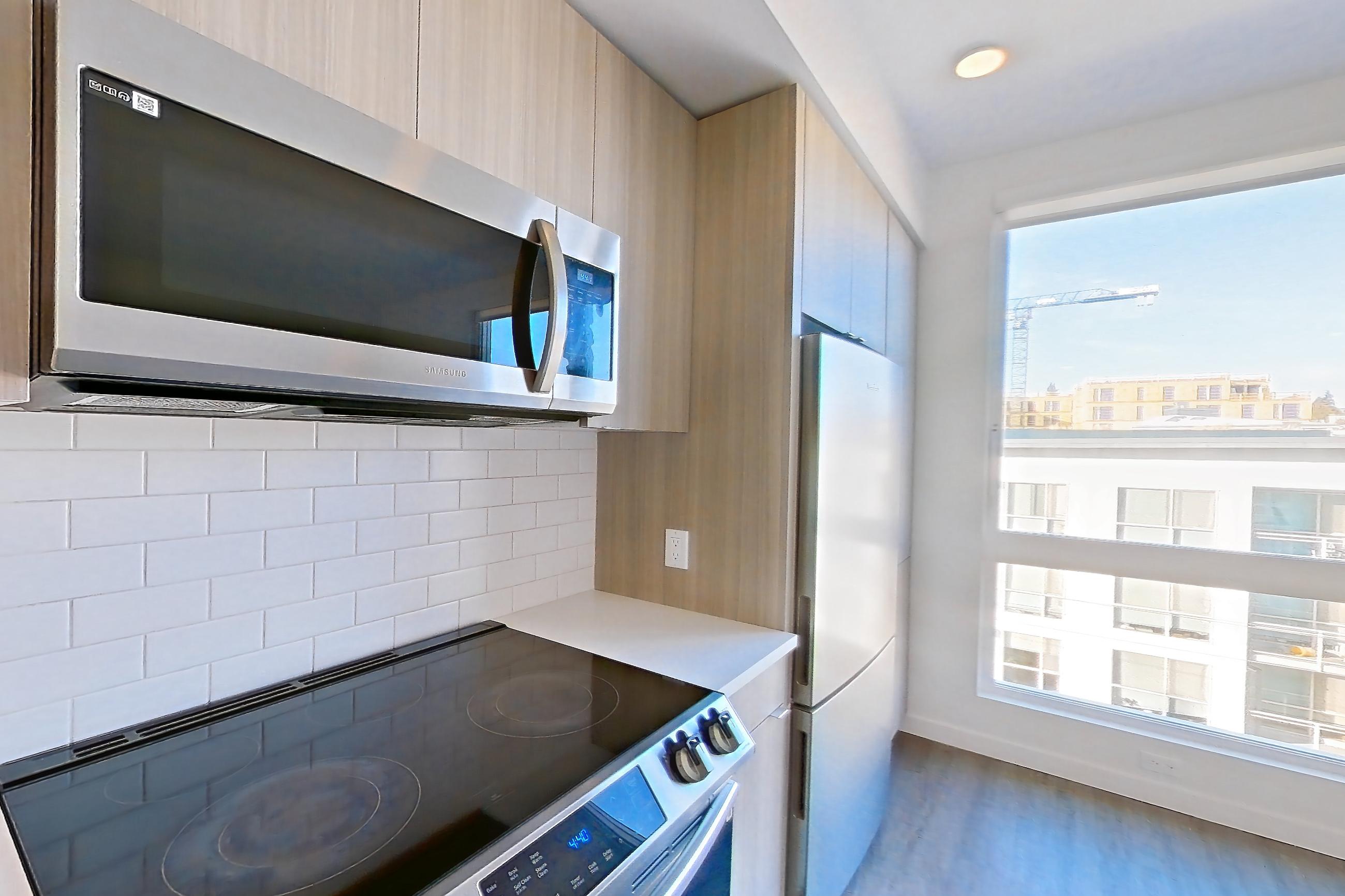 Kitchen in Apartment 729 at The Cline, UA2 floor plan