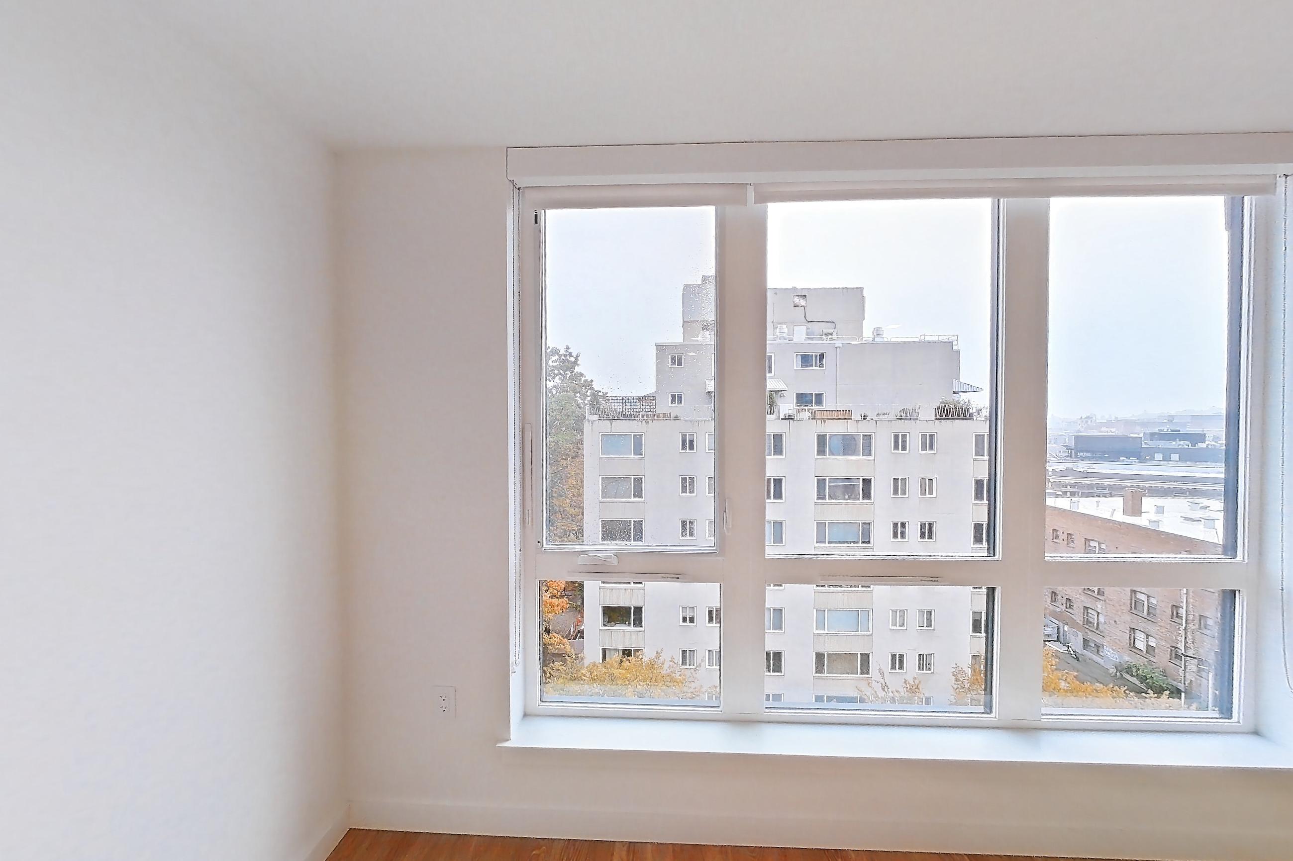 Living space, Apartment 703 at The Victor
