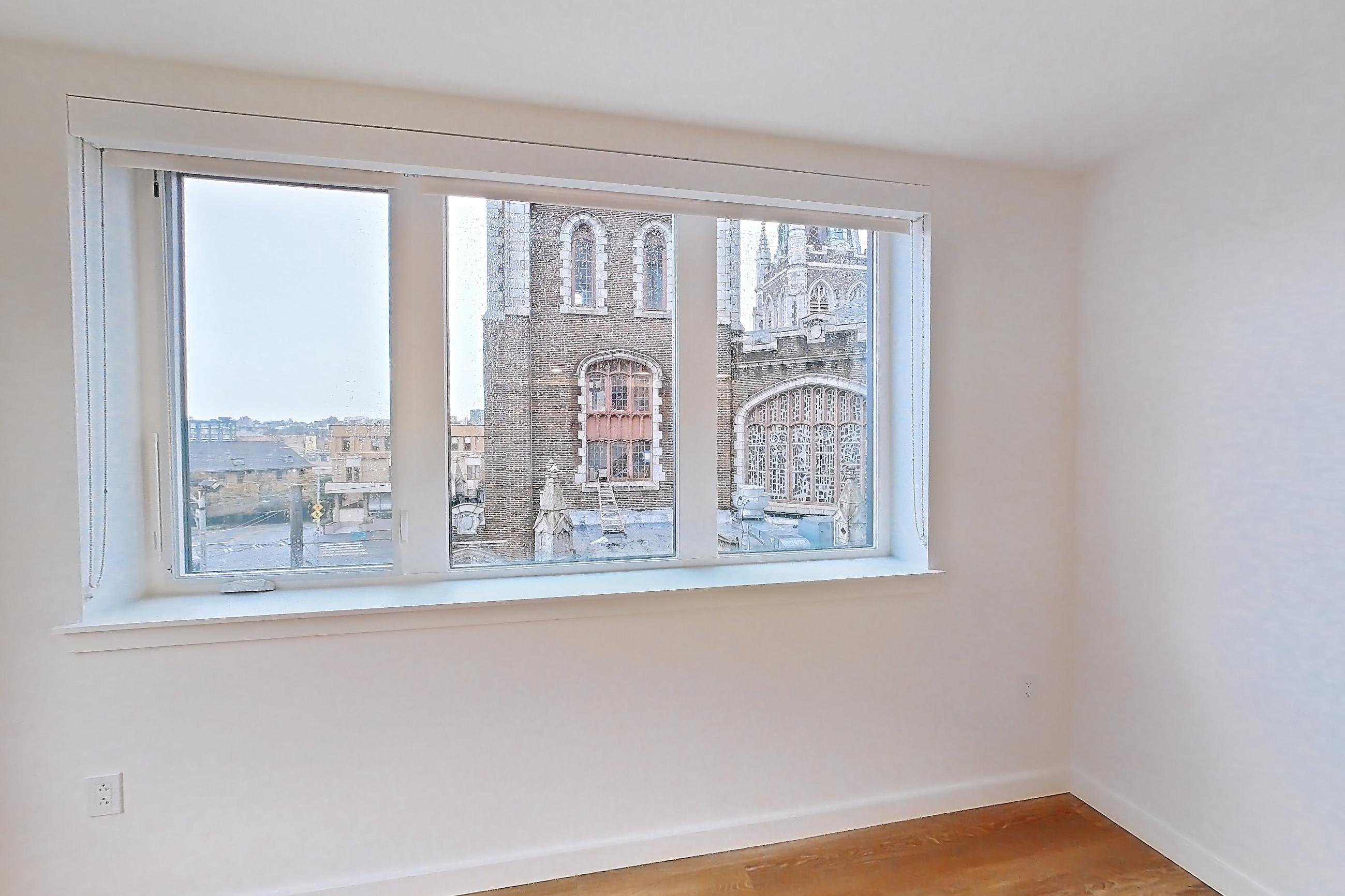 Living room, Apartment 307 at The Victor