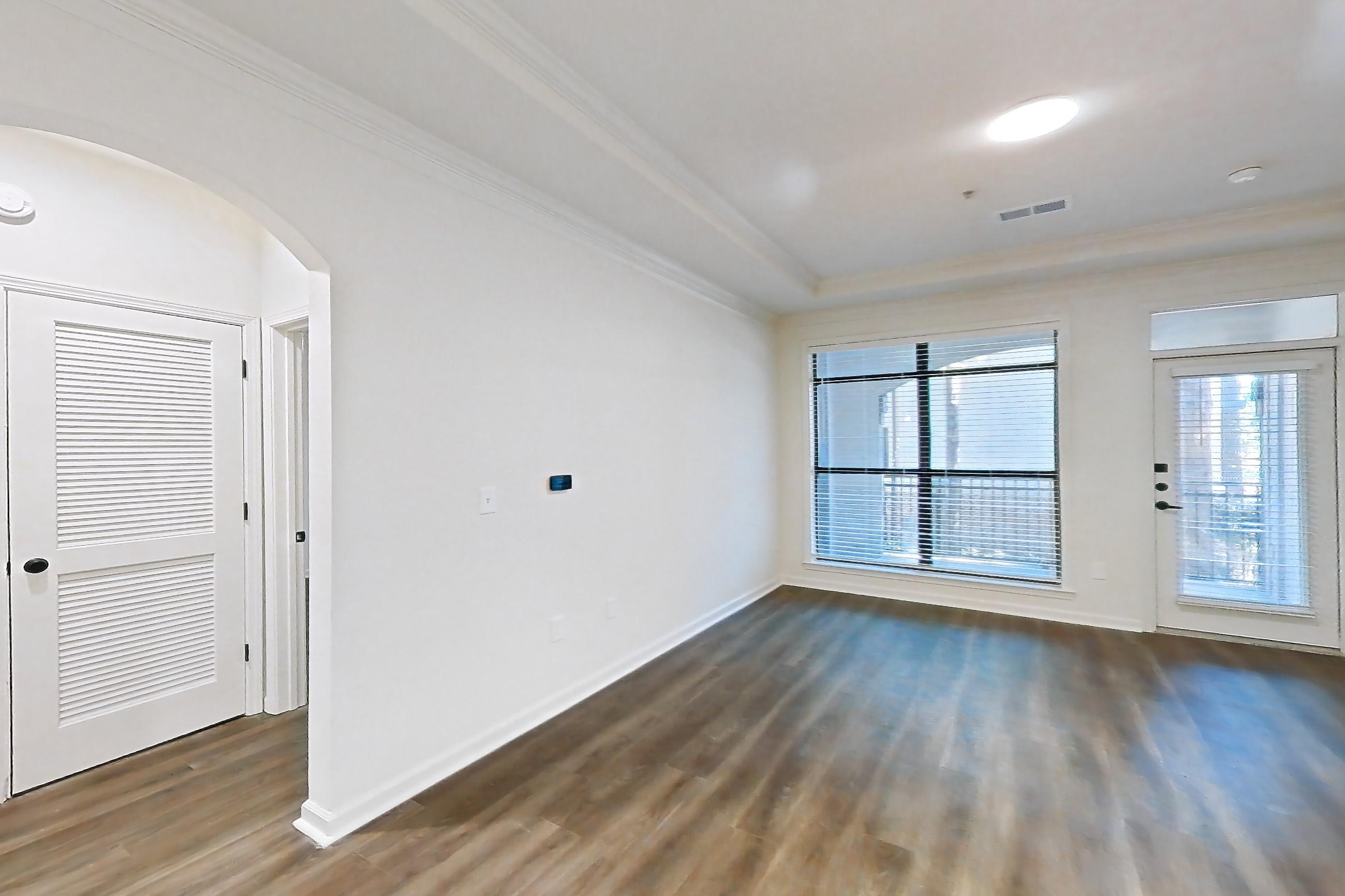 Dining room in Apartment 12203 at Cortland at Armour Yards, B1R - Midtown floor plan