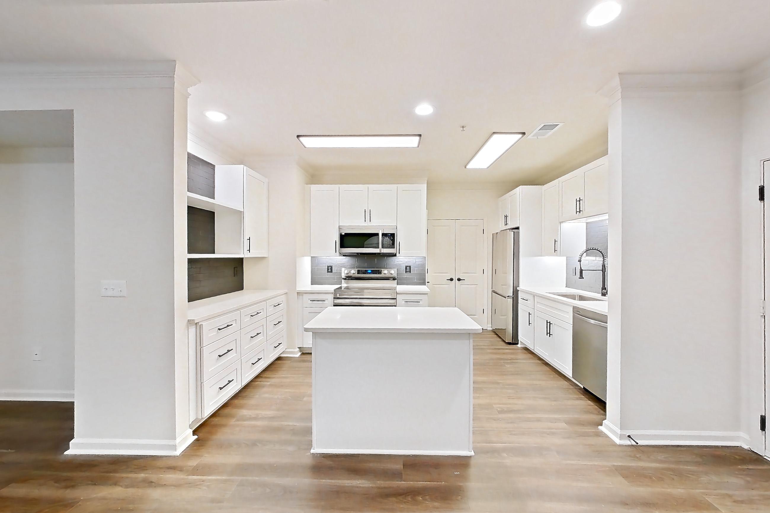 Dining room in Apartment 12203 at Cortland at Armour Yards, B1R - Midtown floor plan