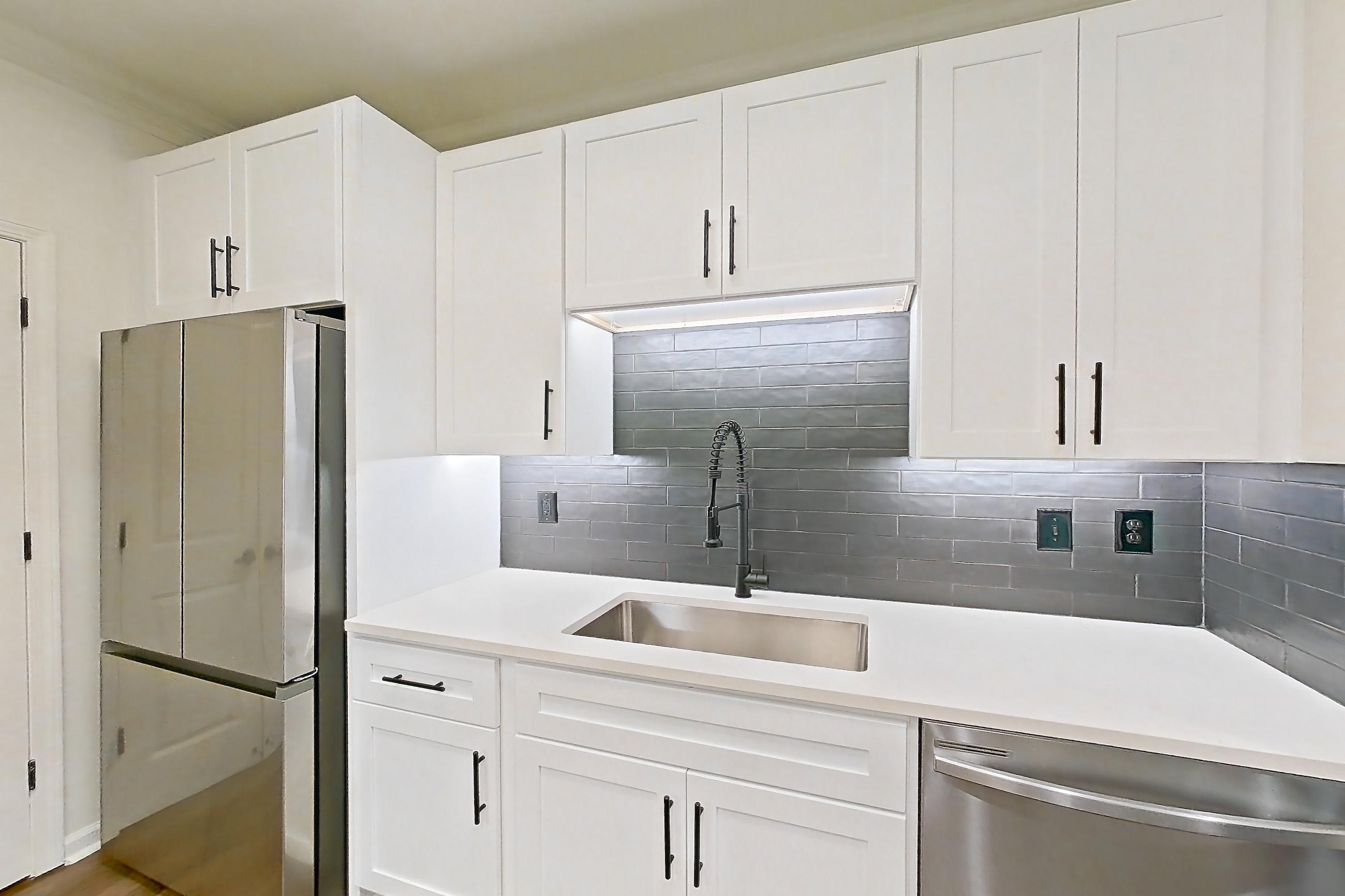 Kitchen in Apartment 12203 at Cortland at Armour Yards, B1R - Midtown floor plan