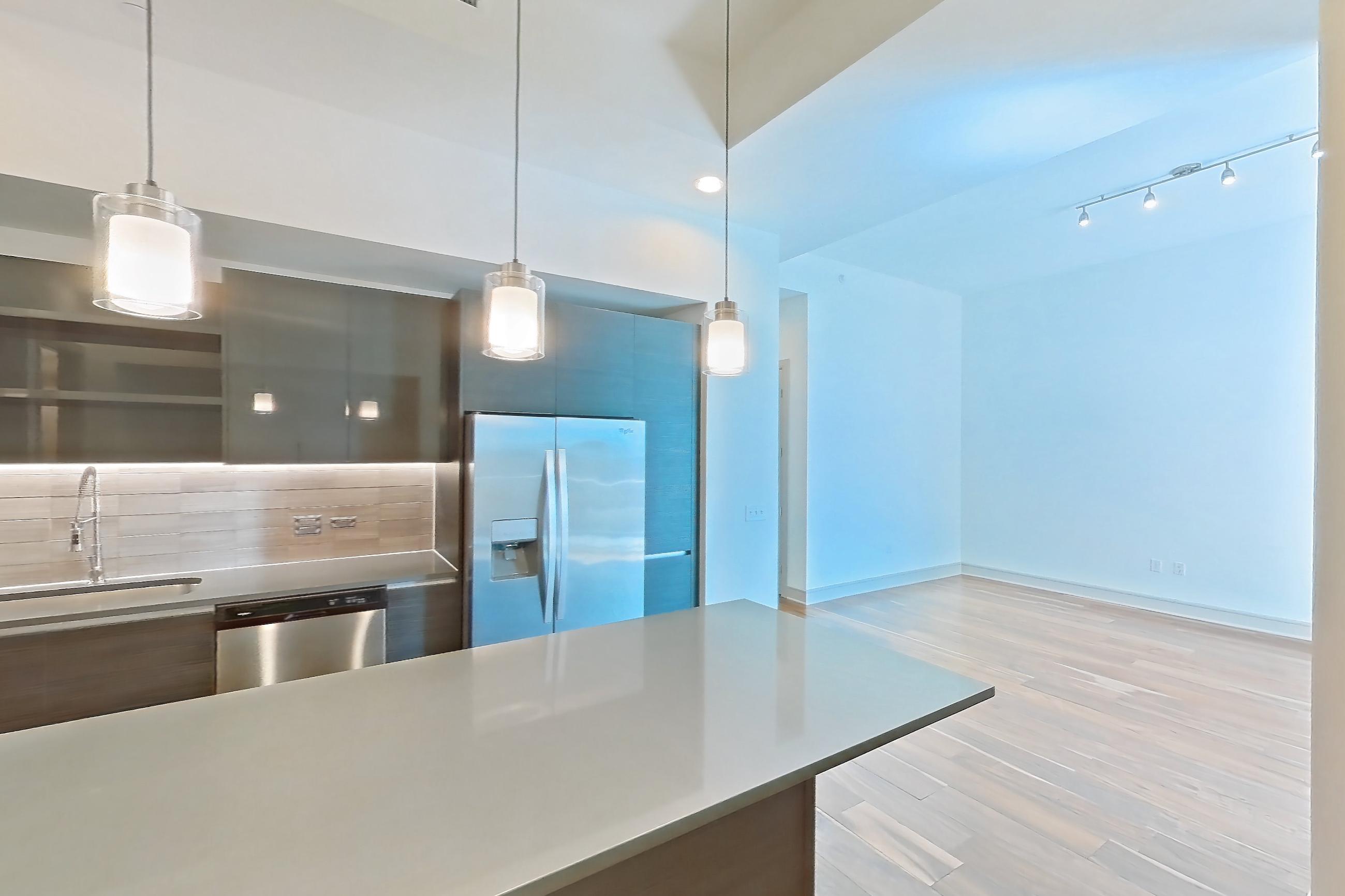 Kitchen space in Apartment 3212 at Aris Market Square, A3 floor plan