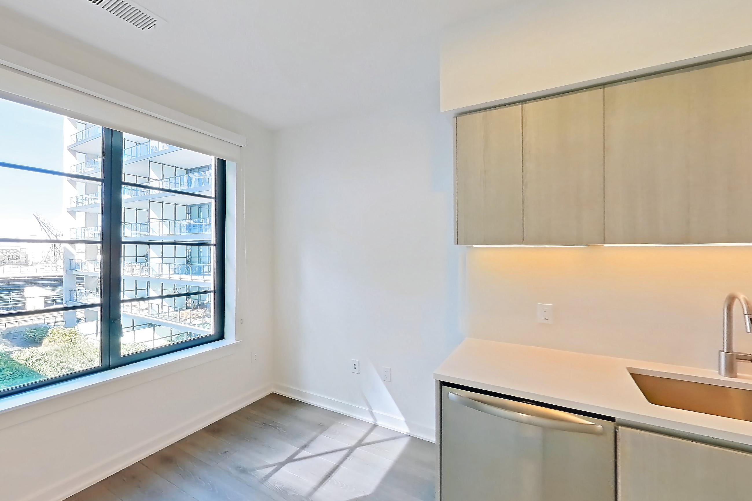 Living room, Apartment A0450 at The Gantry