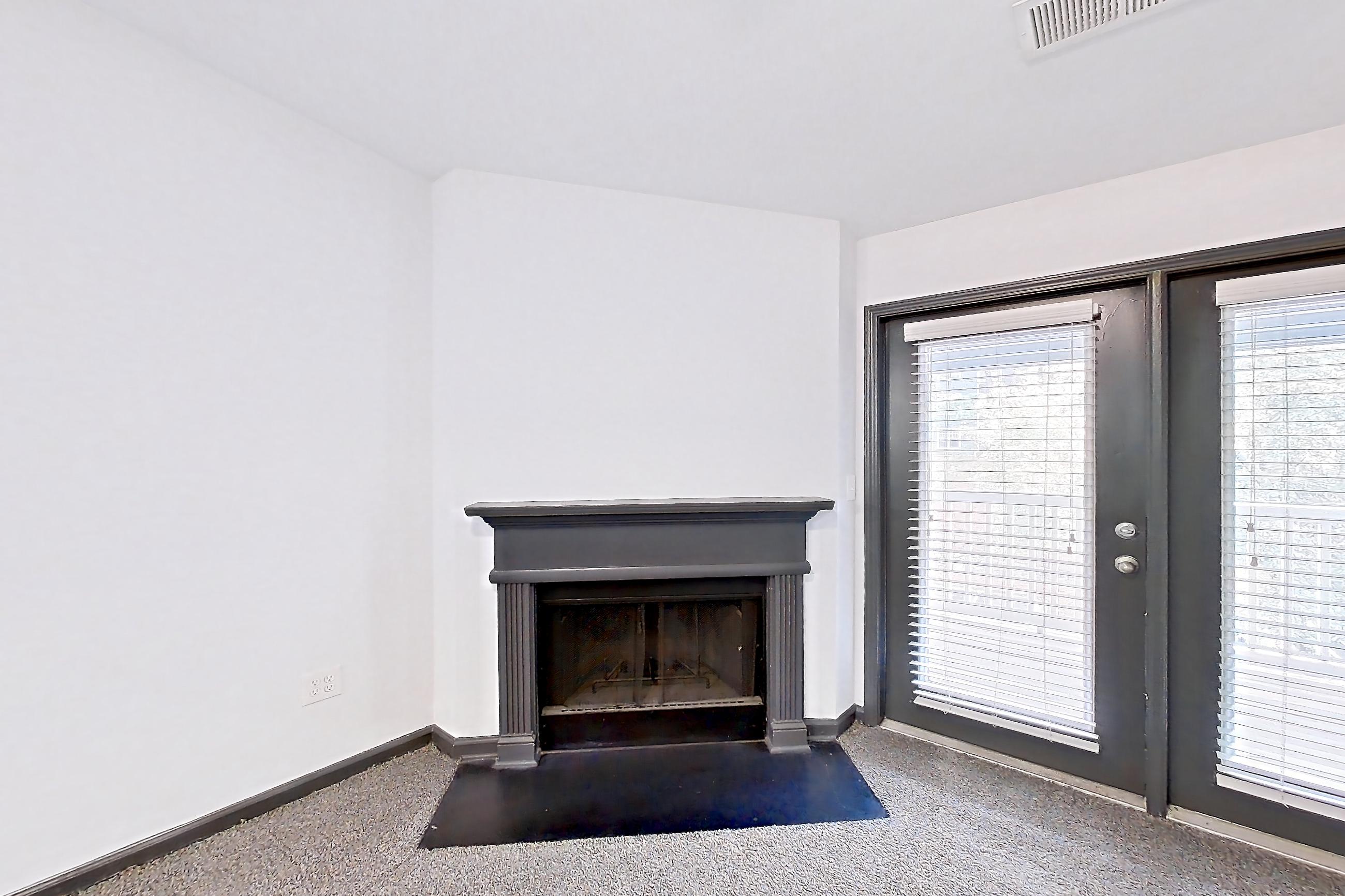 Living room with fireplace, Apartment 2524 at Cortland Duluth