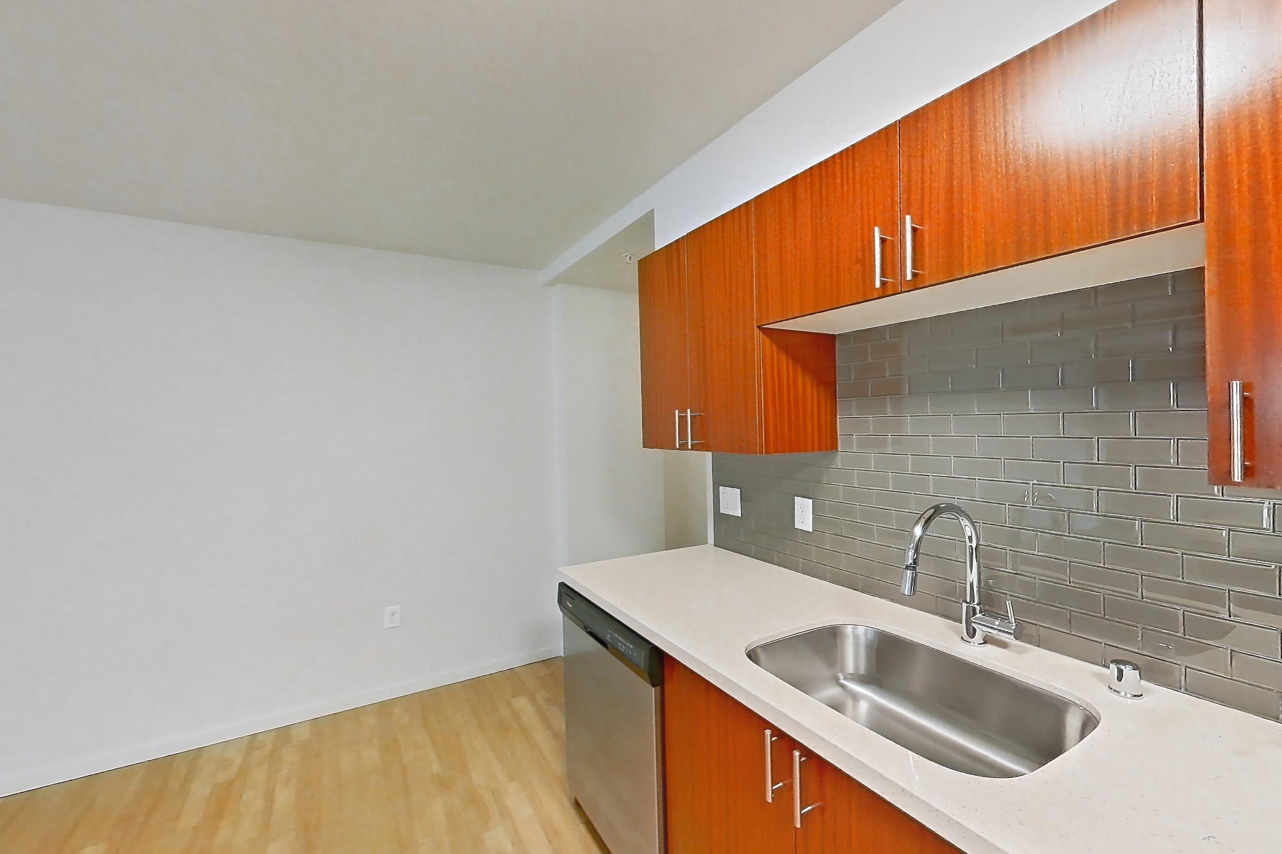 Kitchen in a Bristol floor plan unit, representative of Unit L431 at Union SLU