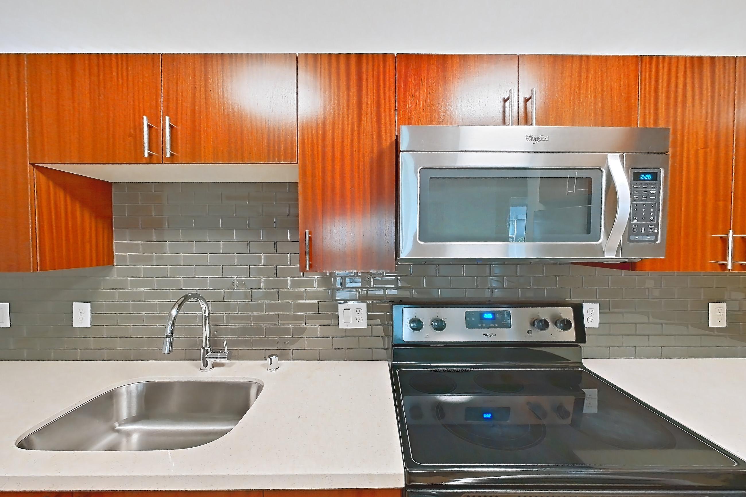 Kitchen in a Bristol floor plan unit, representative of Unit L431 at Union SLU