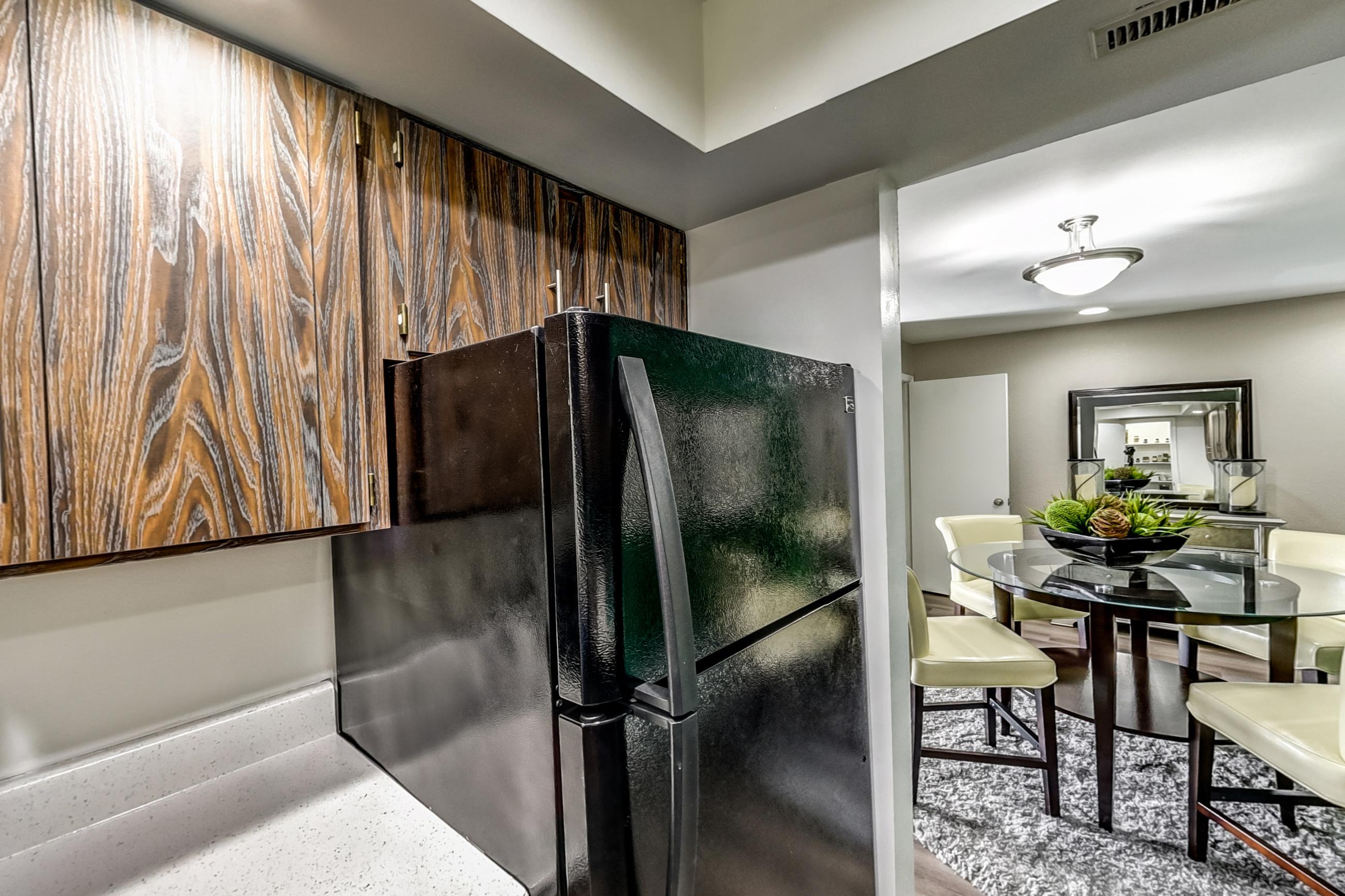 Kitchen in a Romeo & Juliet floor plan apartment, representative of Apartment 2708-7CA at Canterbury Green