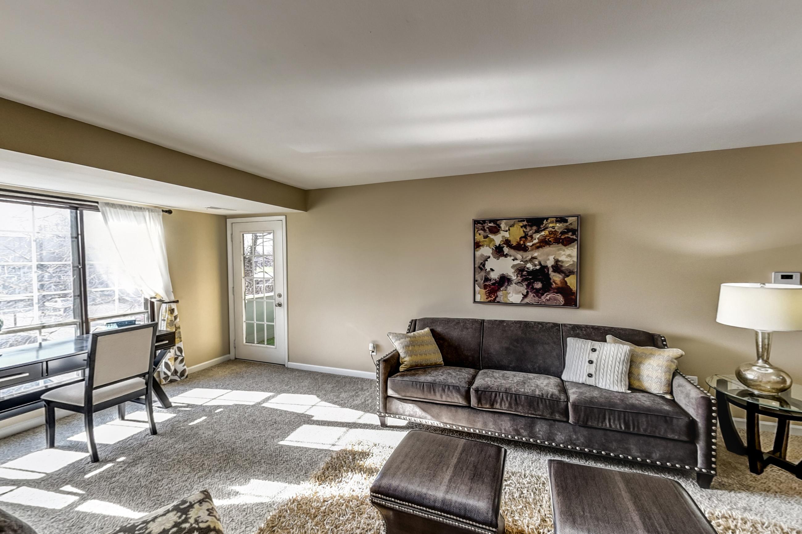 Living room, Apartment Model 3 at Canterbury Green