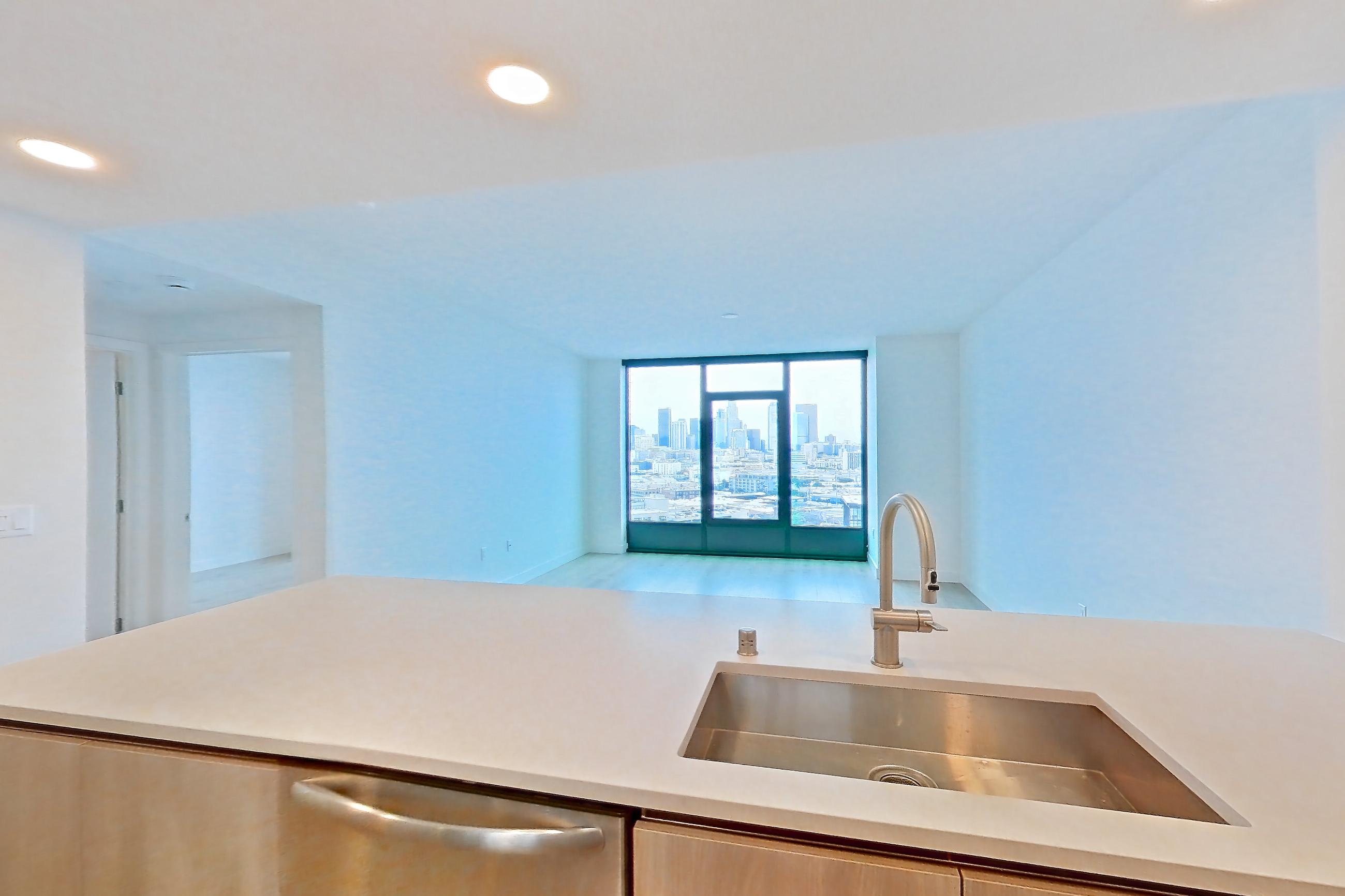 Kitchen in Apartment 1609 at Alloy, A4 floor plan