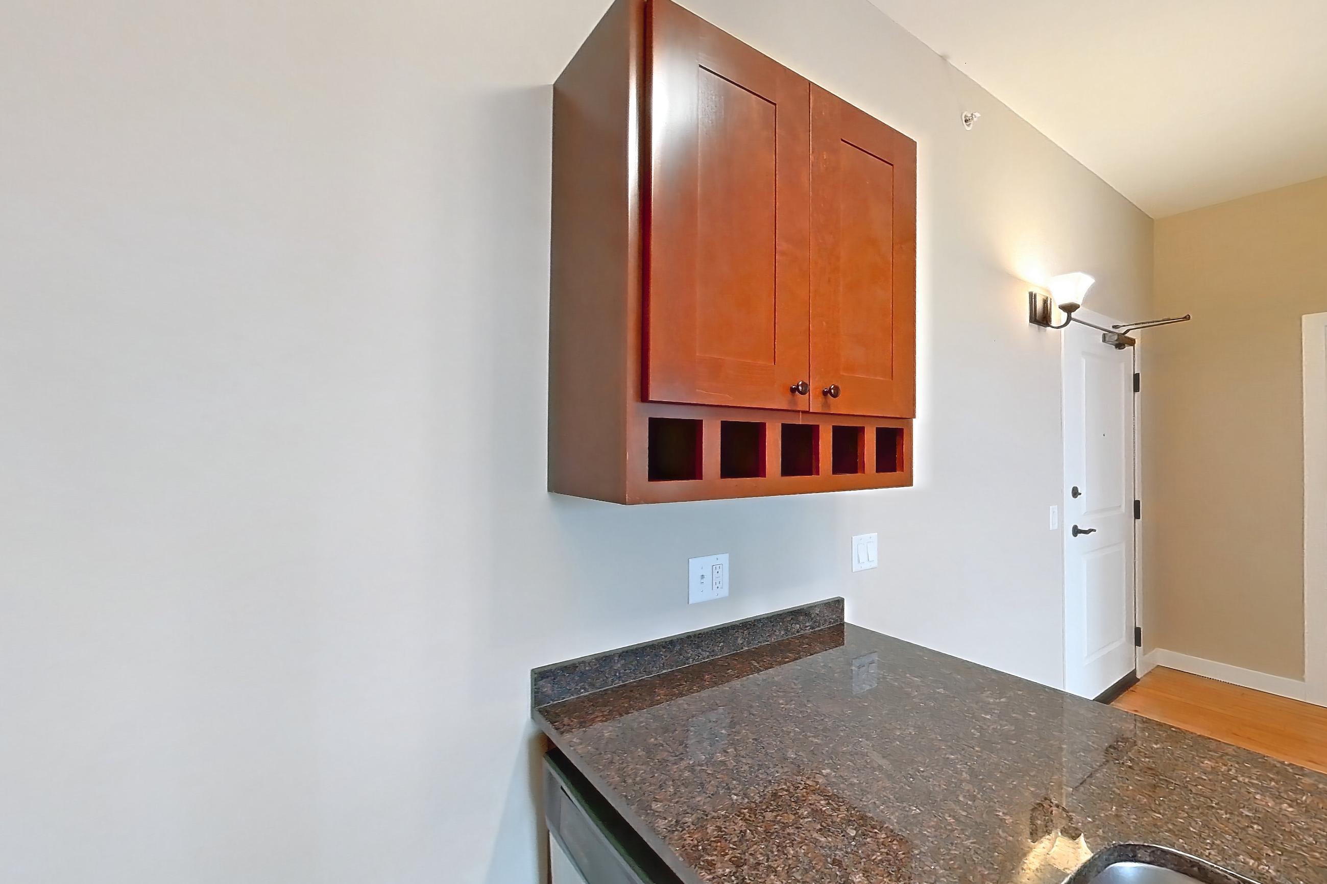 Kitchen in Apartment 0721 at Pioneer Endicott Apartments, 1BR/1BA floor plan