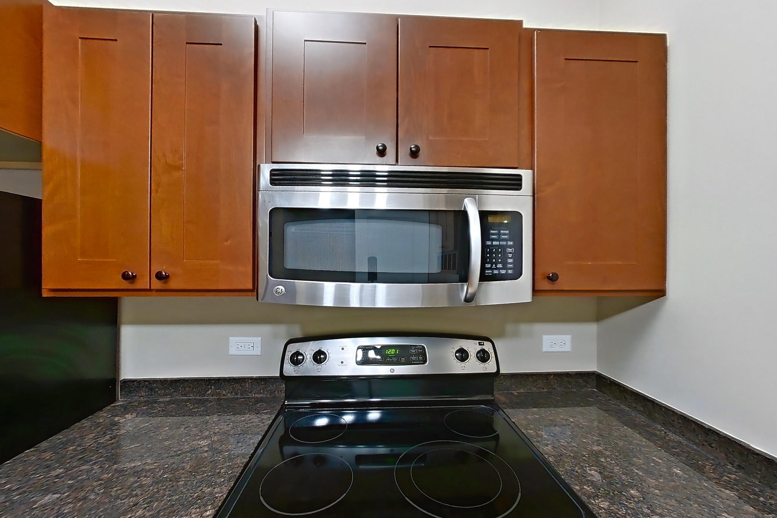 Kitchen in Apartment 0425 at Pioneer Endicott Apartments, Studios floor plan