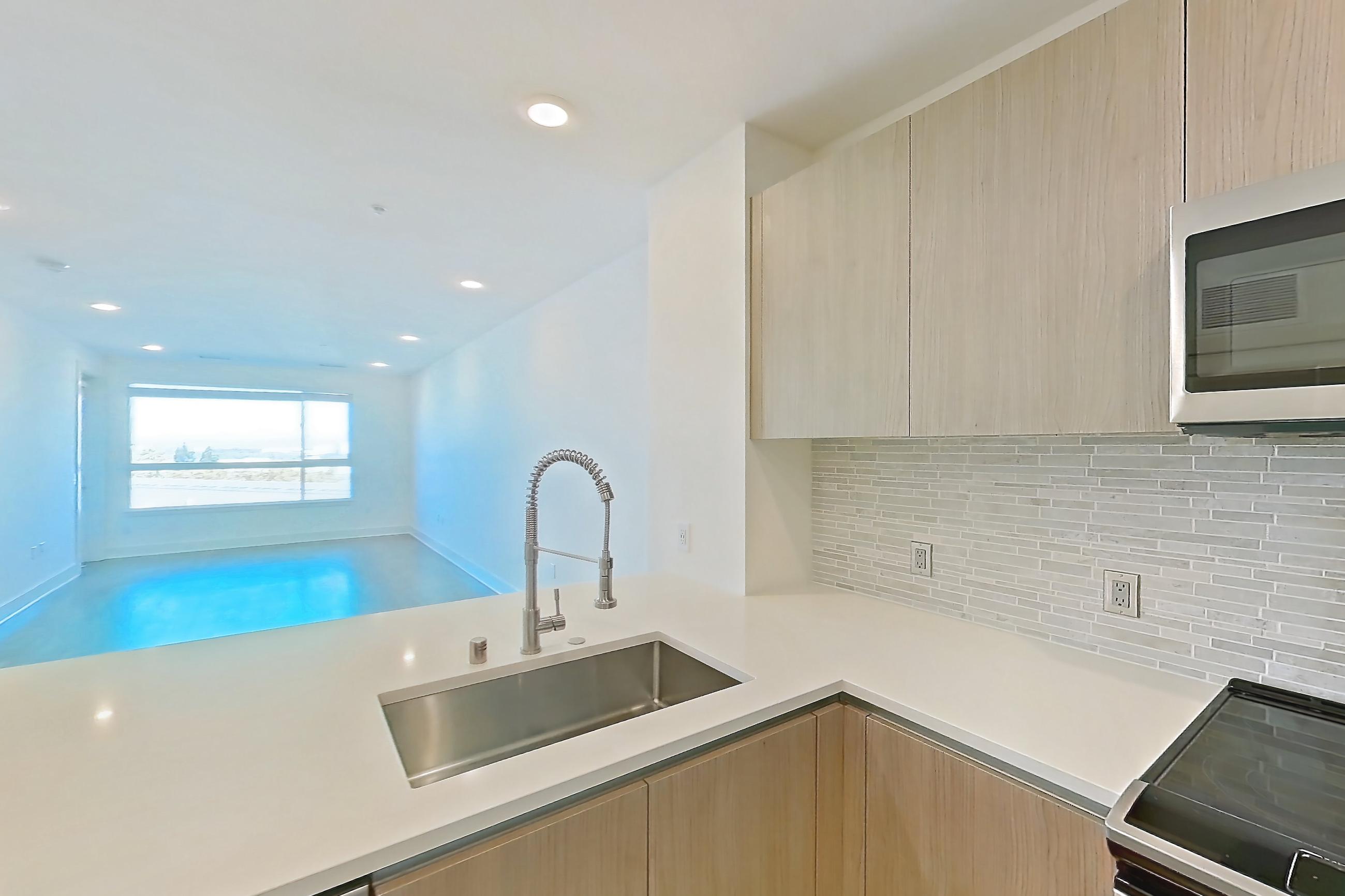 Kitchen in Apartment 620 at Diridon West, A18 floor plan