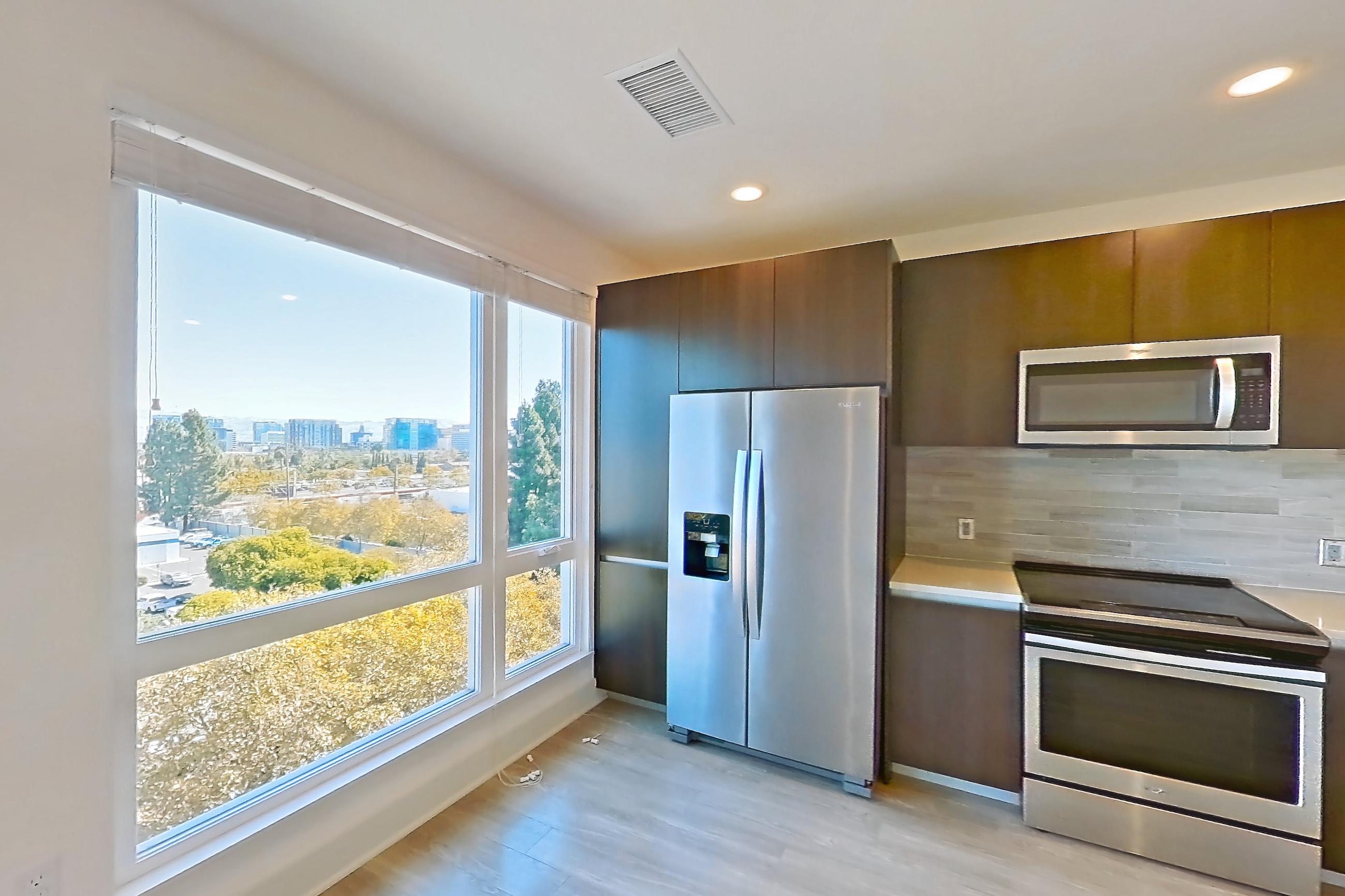 Living room in a A3 floor plan apartment, representative of Apartment 743 at Diridon West