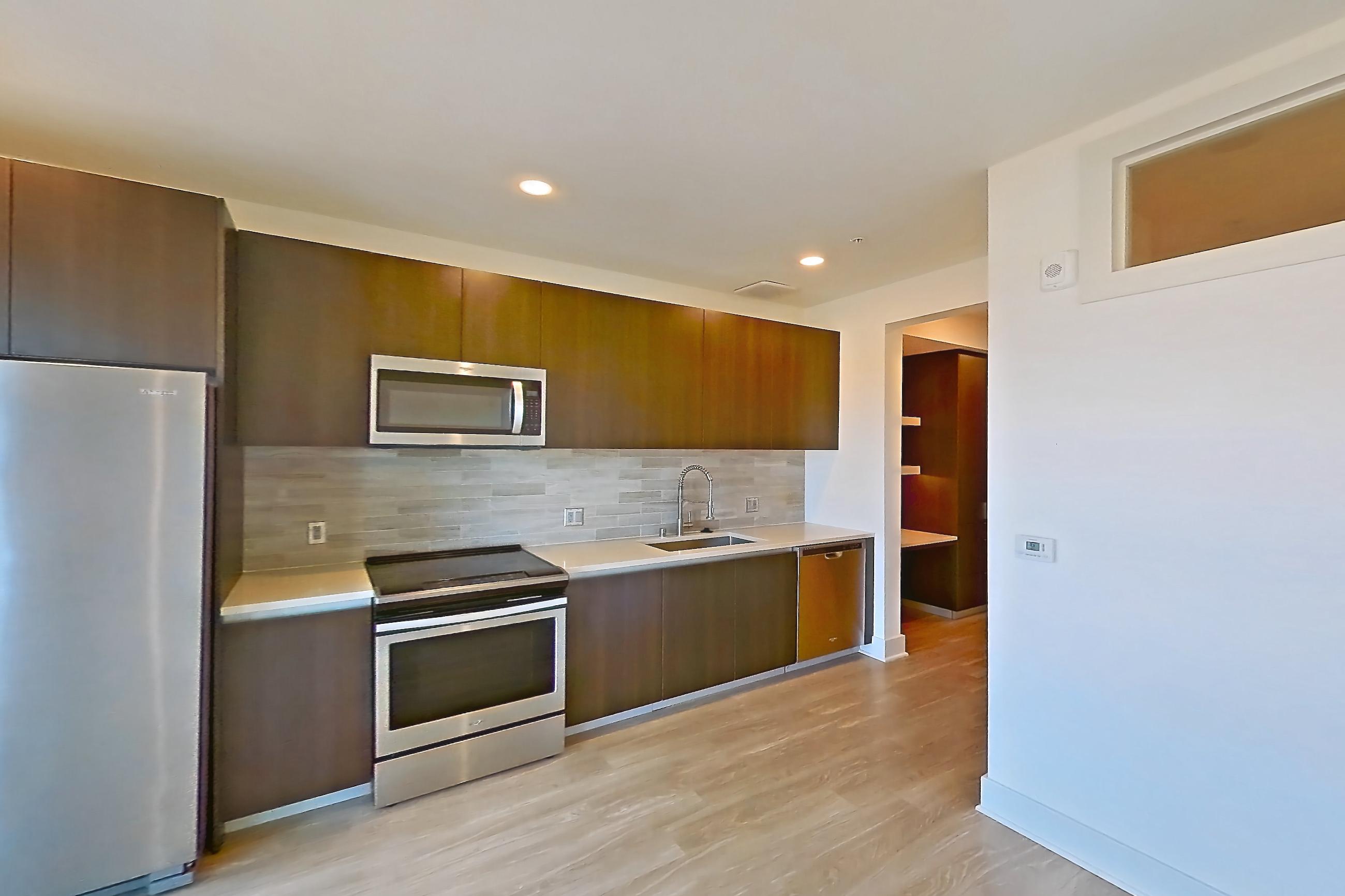 Living room in a A3 floor plan apartment, representative of Apartment 743 at Diridon West