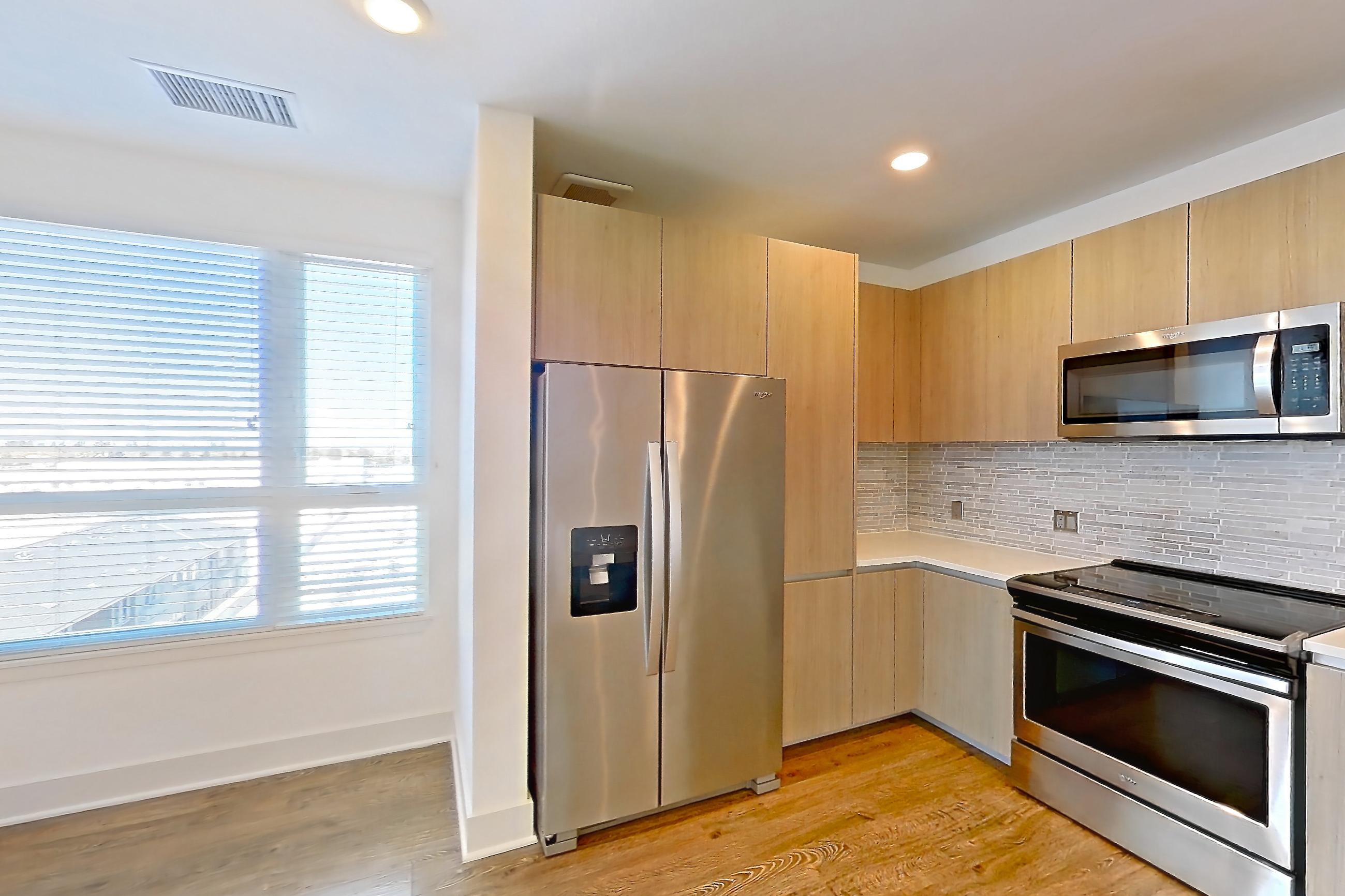 Kitchen in a B2 floor plan apartment, representative of Apartment 456 at Diridon West