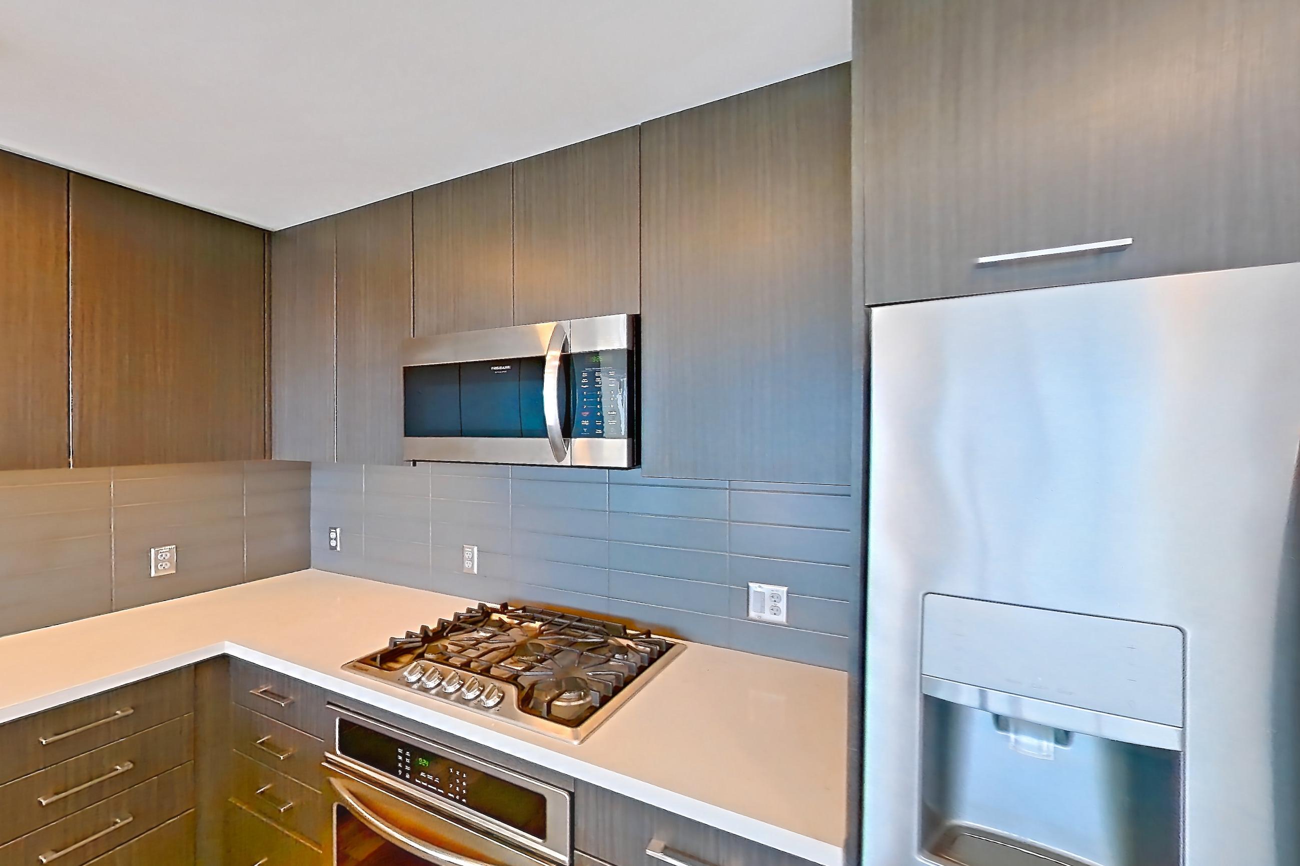 Kitchen in Apartment 0-1915 at Merian, 3D floor plan