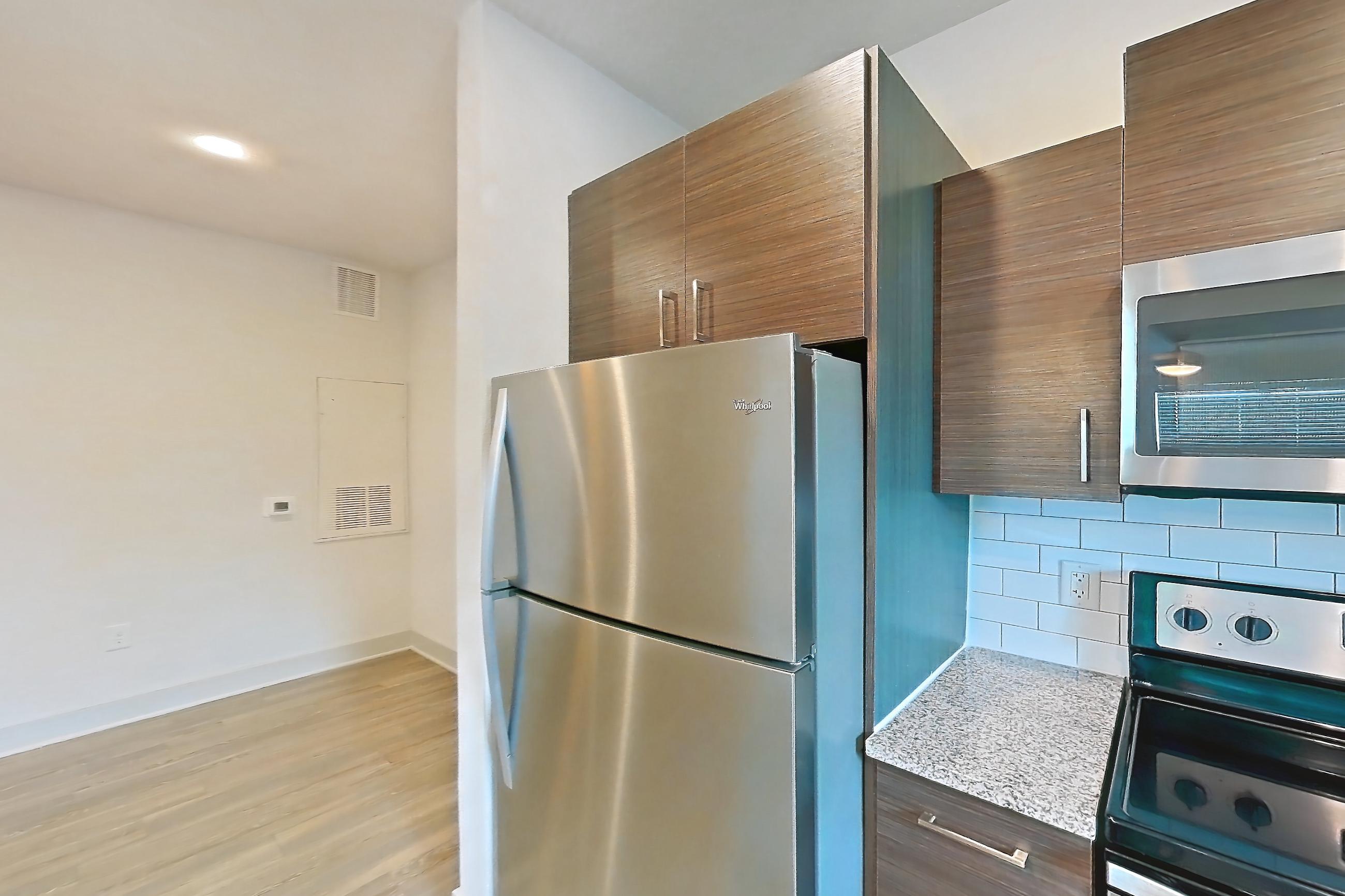 Kitchen in Apartment 140-203 at Domain, 1C floor plan