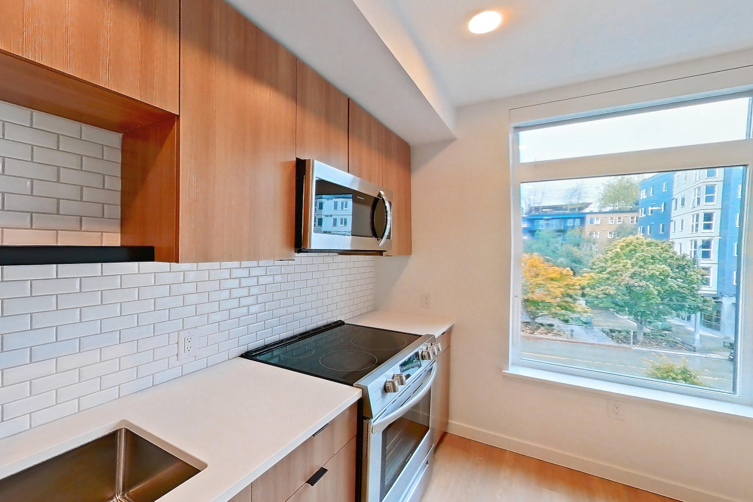 Kitchen, Apartment 519 at Ballard Yards