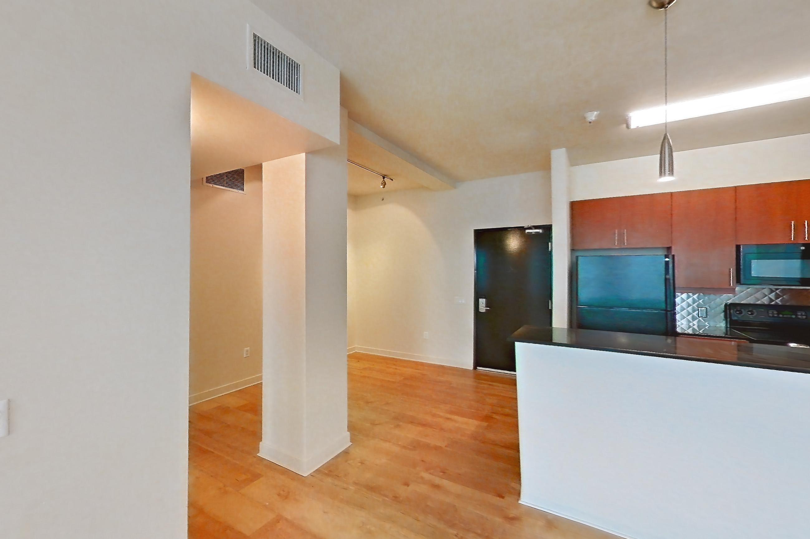 Living room in Apartment 00-0730 at Metro 417, 2B floor plan
