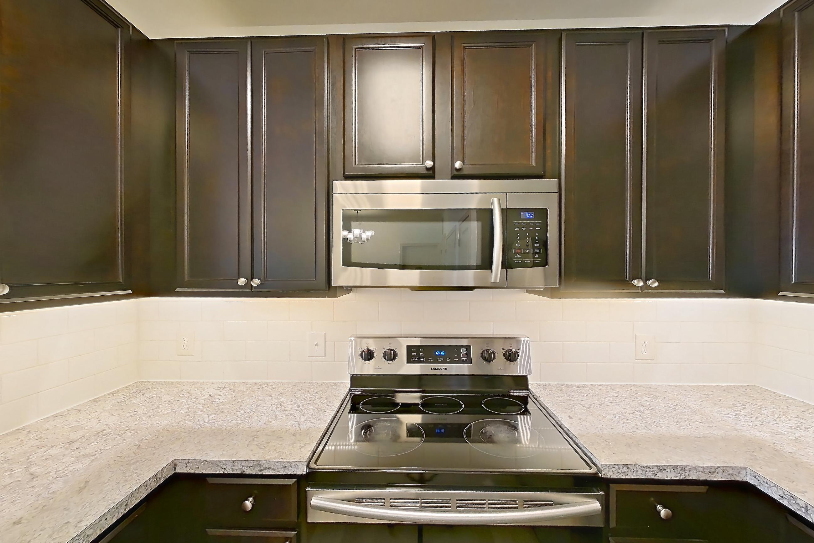 Kitchen in Apartment 201-4808 at Cortland Hilliard, A1R - Walcutt floor plan