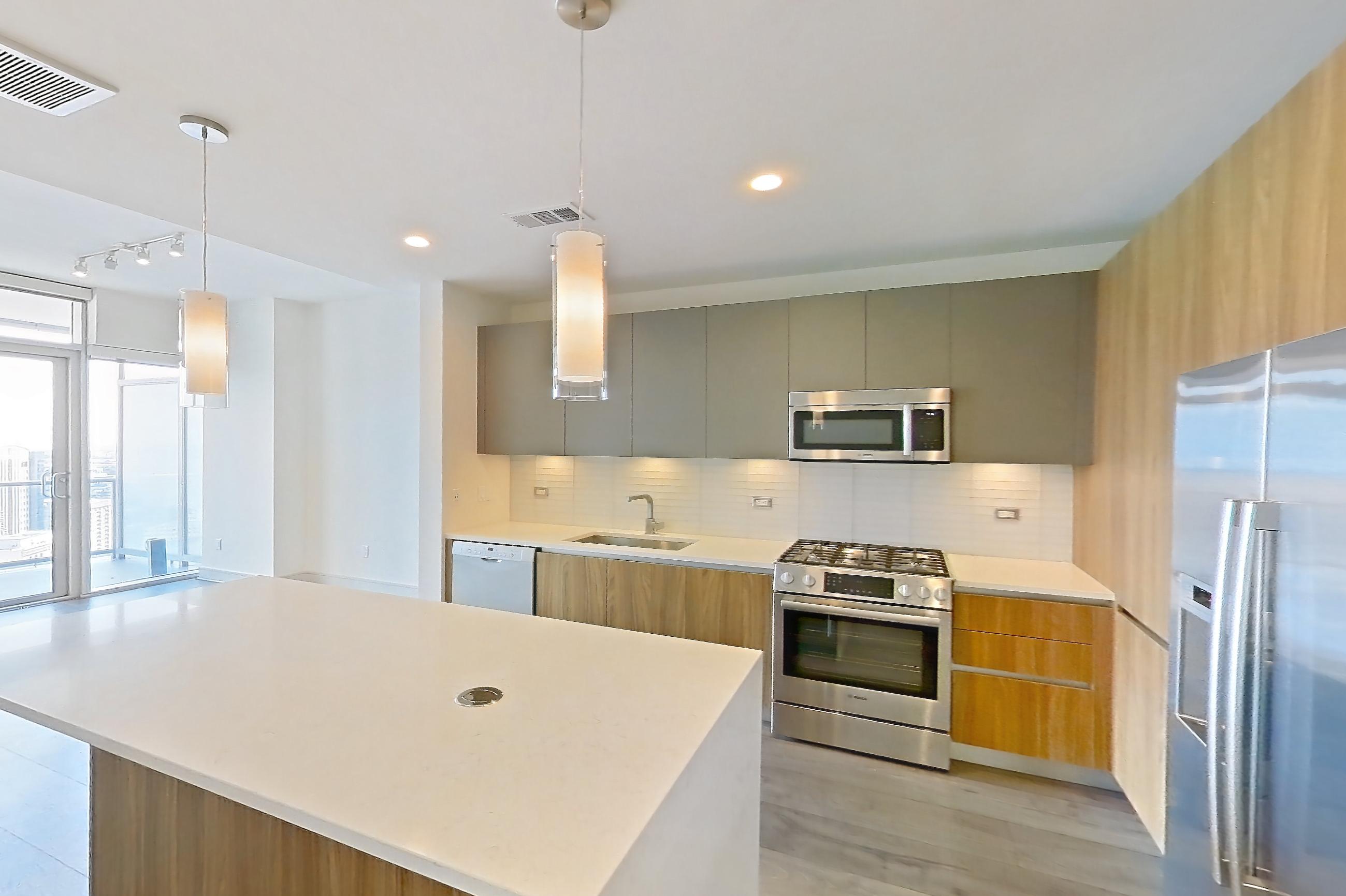 Living space in Apartment 3406 at Brava, A2 floor plan