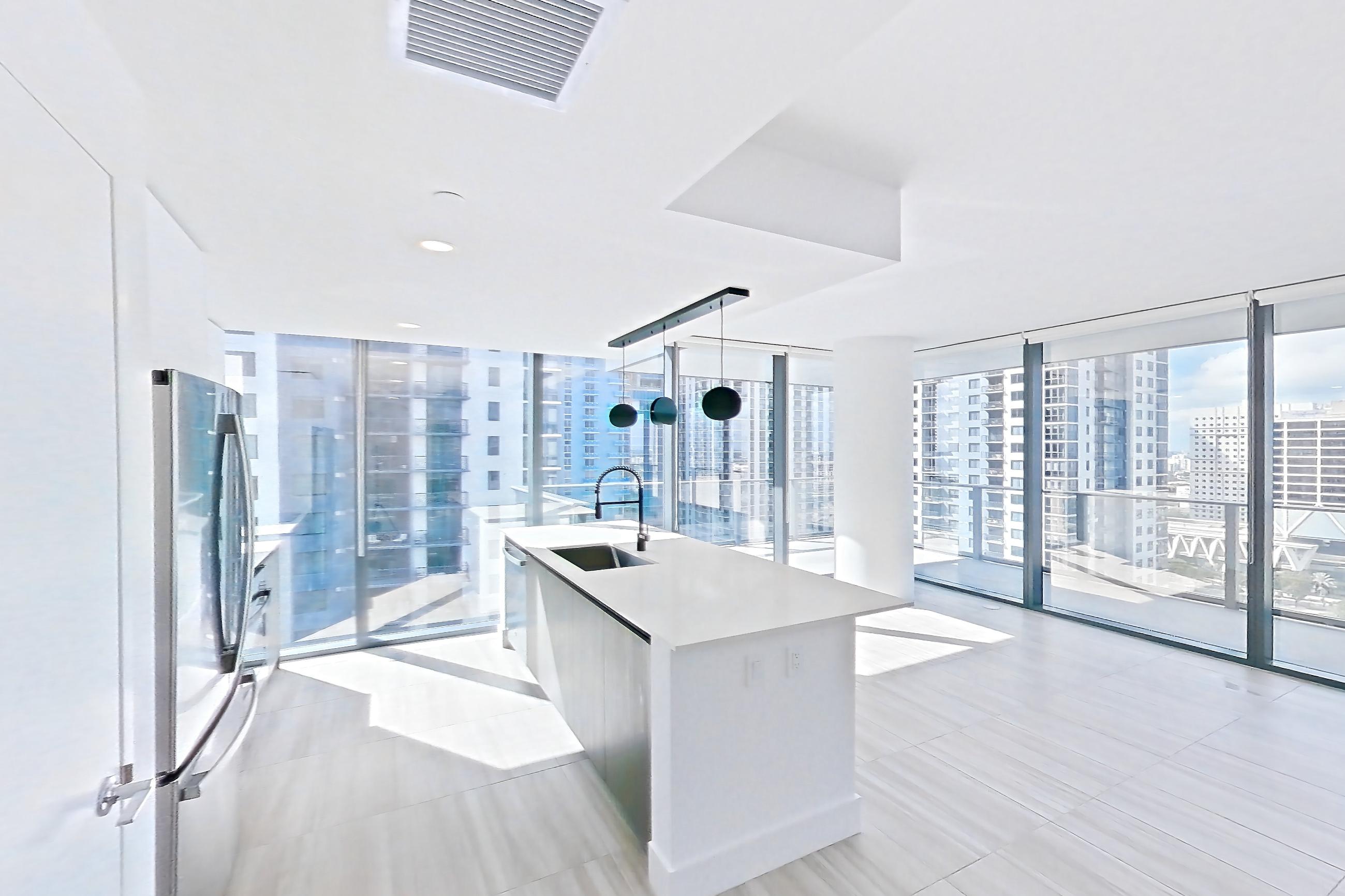 Kitchen entryway in Apartment 2415 at Miami World Tower, A18 floor plan