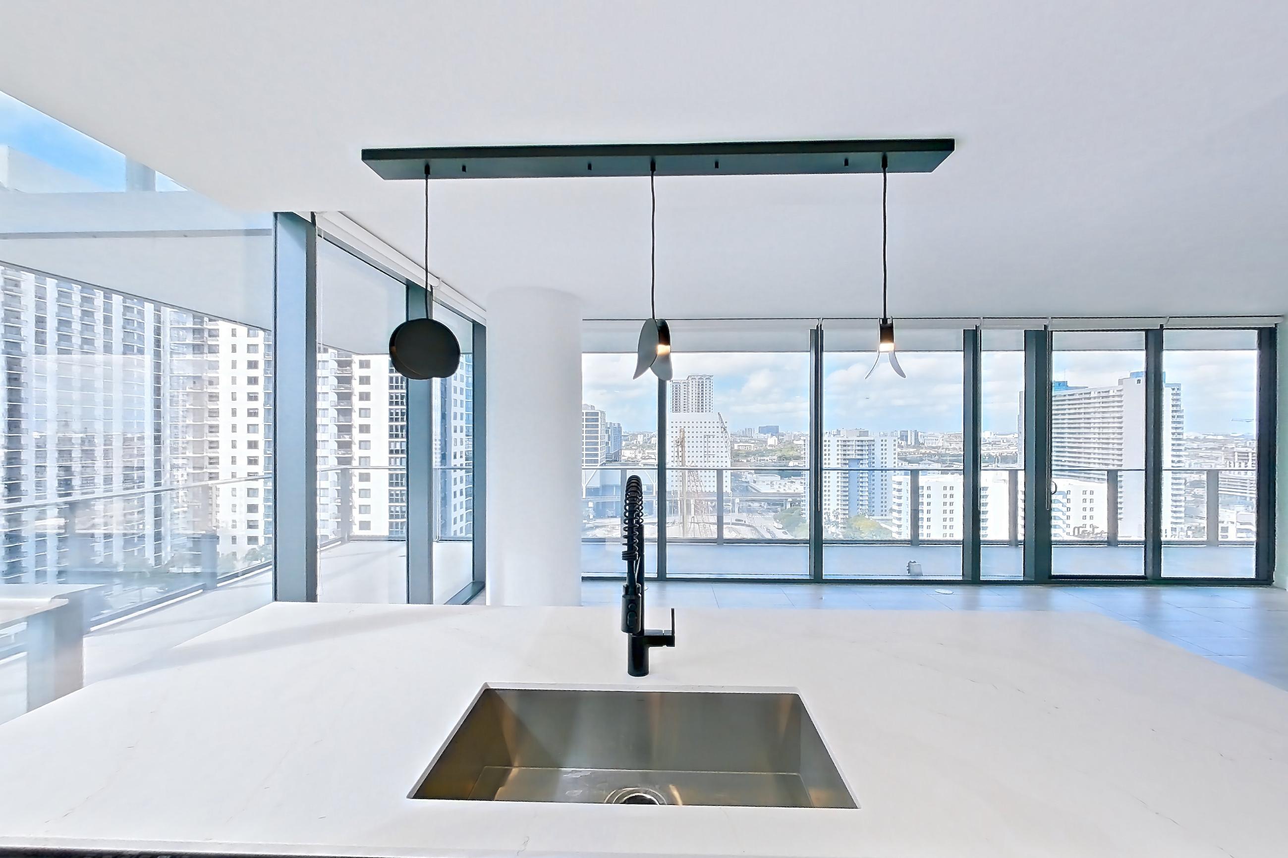 Kitchen in Apartment 2415 at Miami World Tower, A18 floor plan