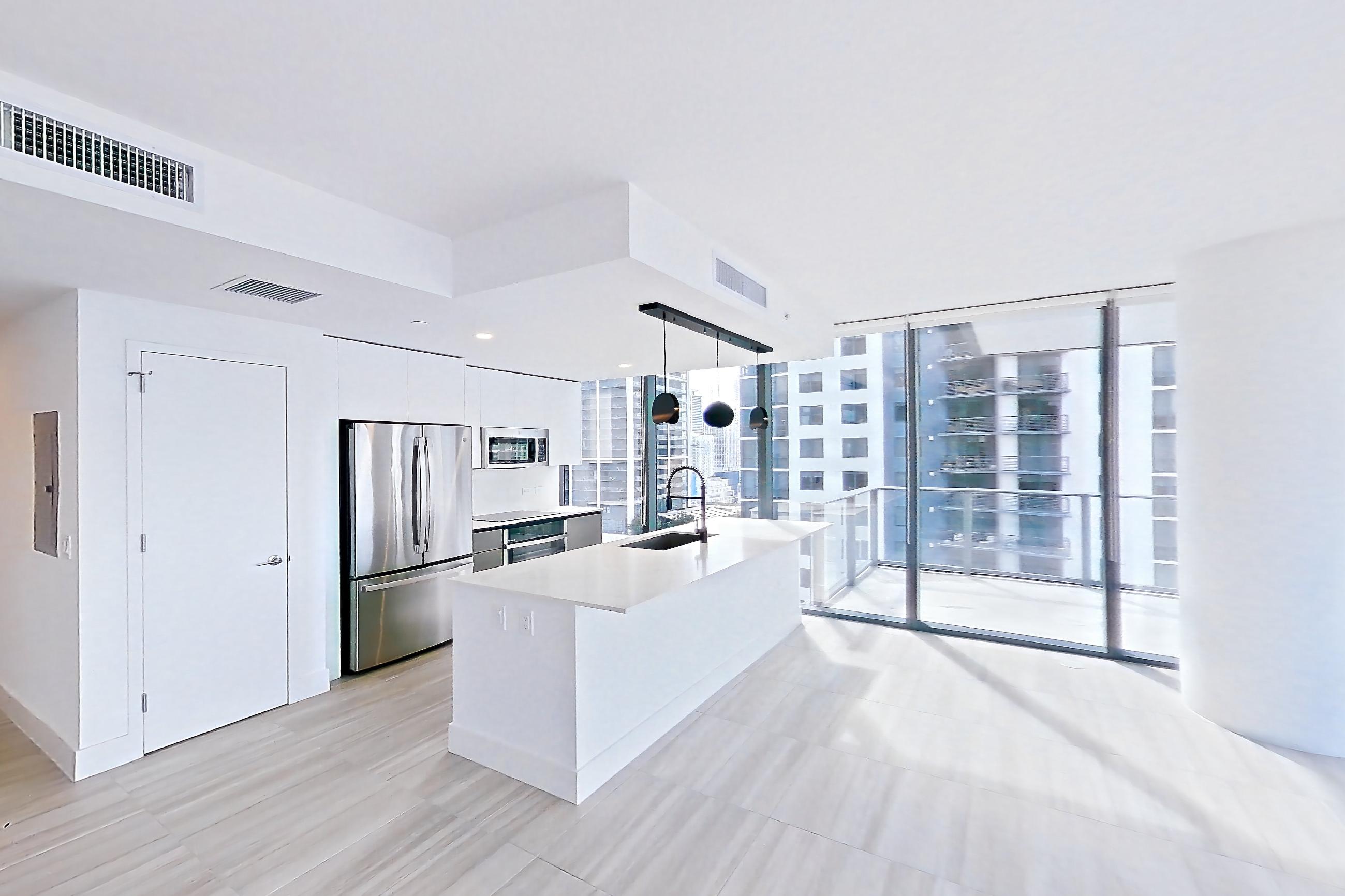 Living room in Apartment 2415 at Miami World Tower, A18 floor plan