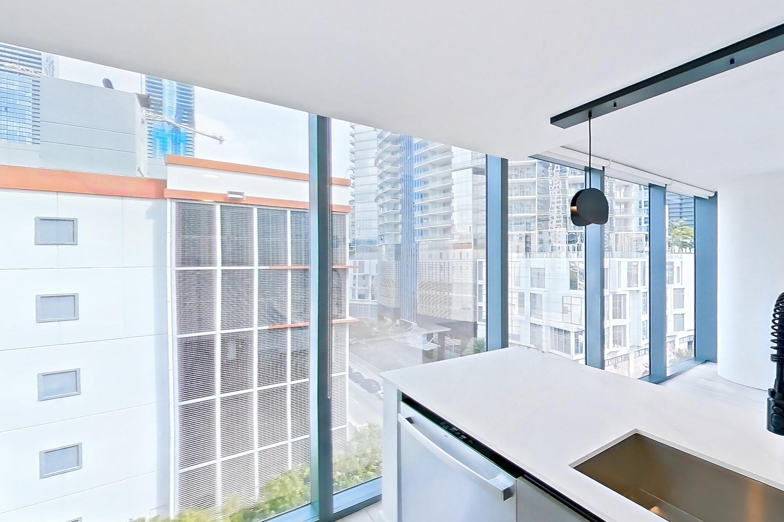 Kitchen in Apartment 1002 at Miami World Tower, A24 floor plan