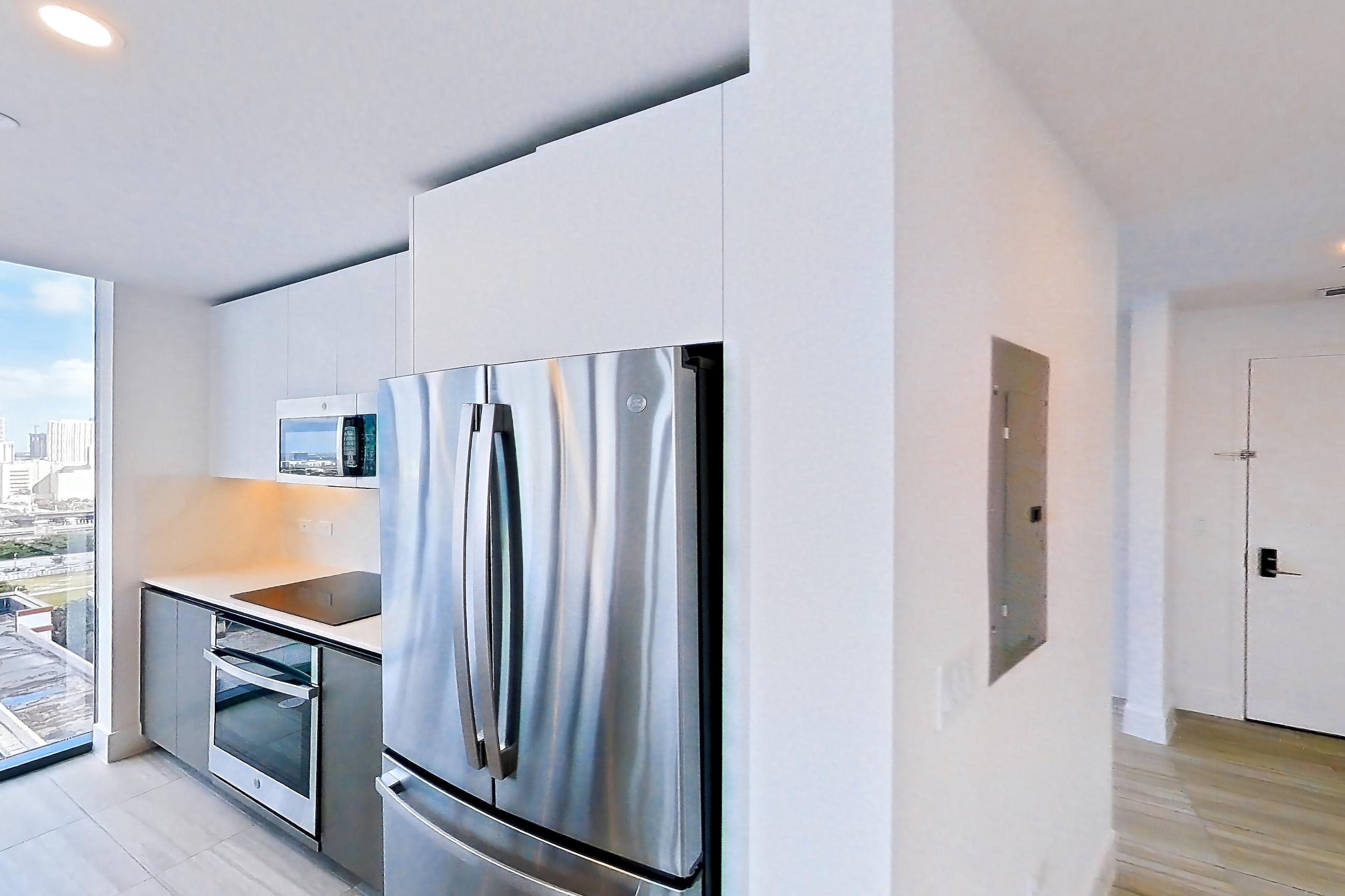Kitchen entryway in Apartment 2201 at Miami World Tower, A25 floor plan