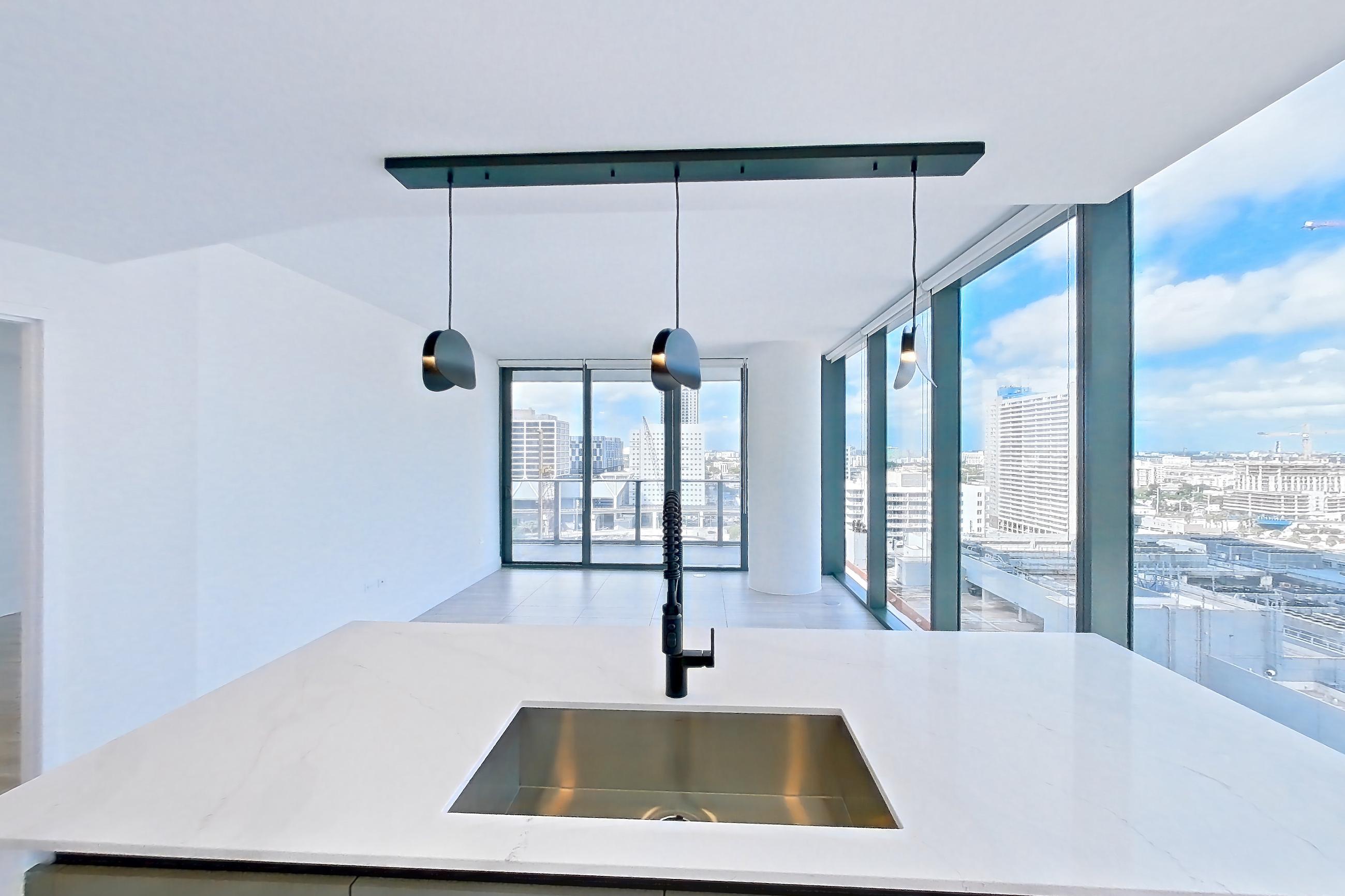 Kitchen in Apartment 2201 at Miami World Tower, A25 floor plan