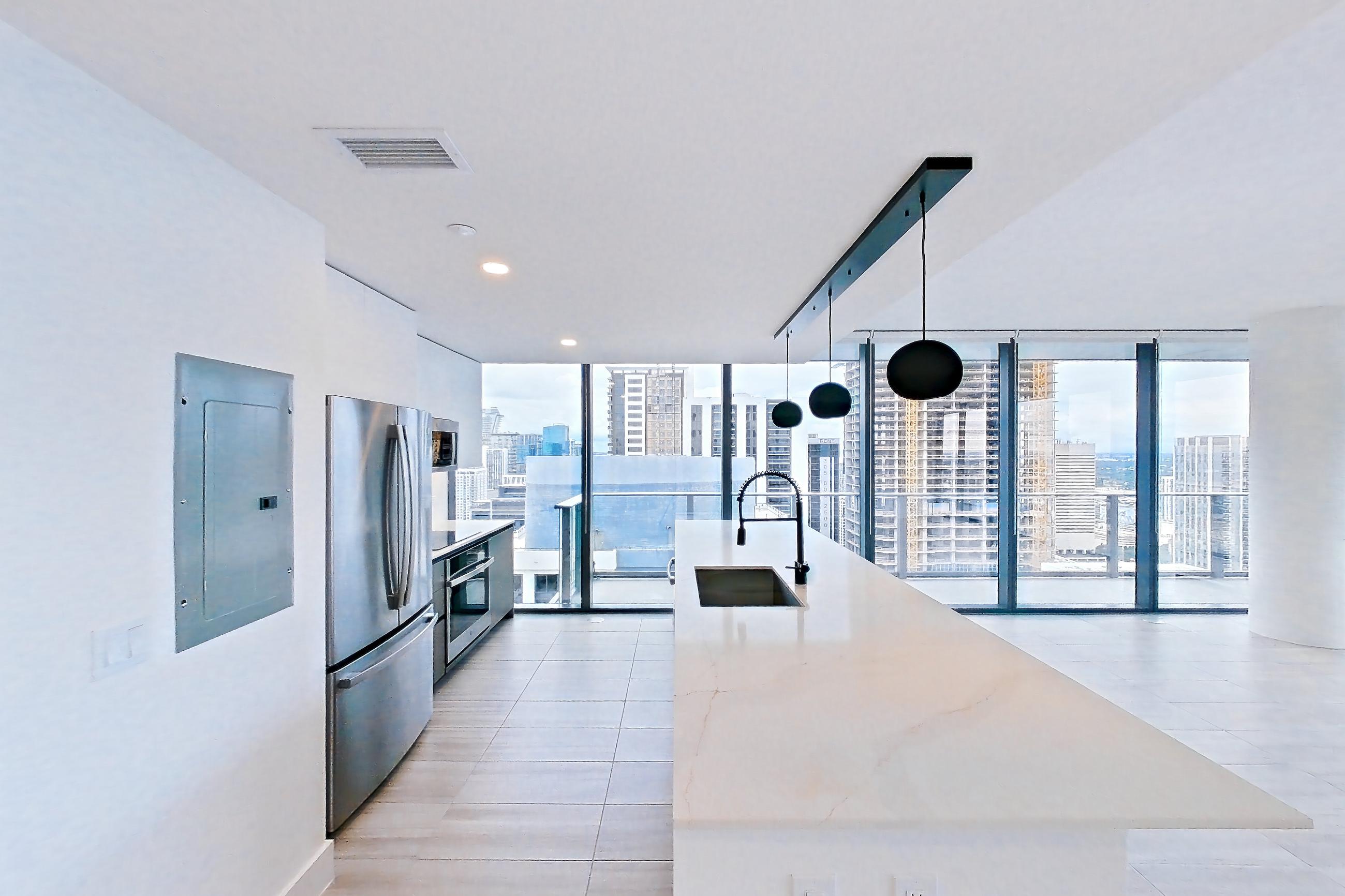 Kitchen entryway in Apartment 5215 at Miami World Tower, B17 floor plan