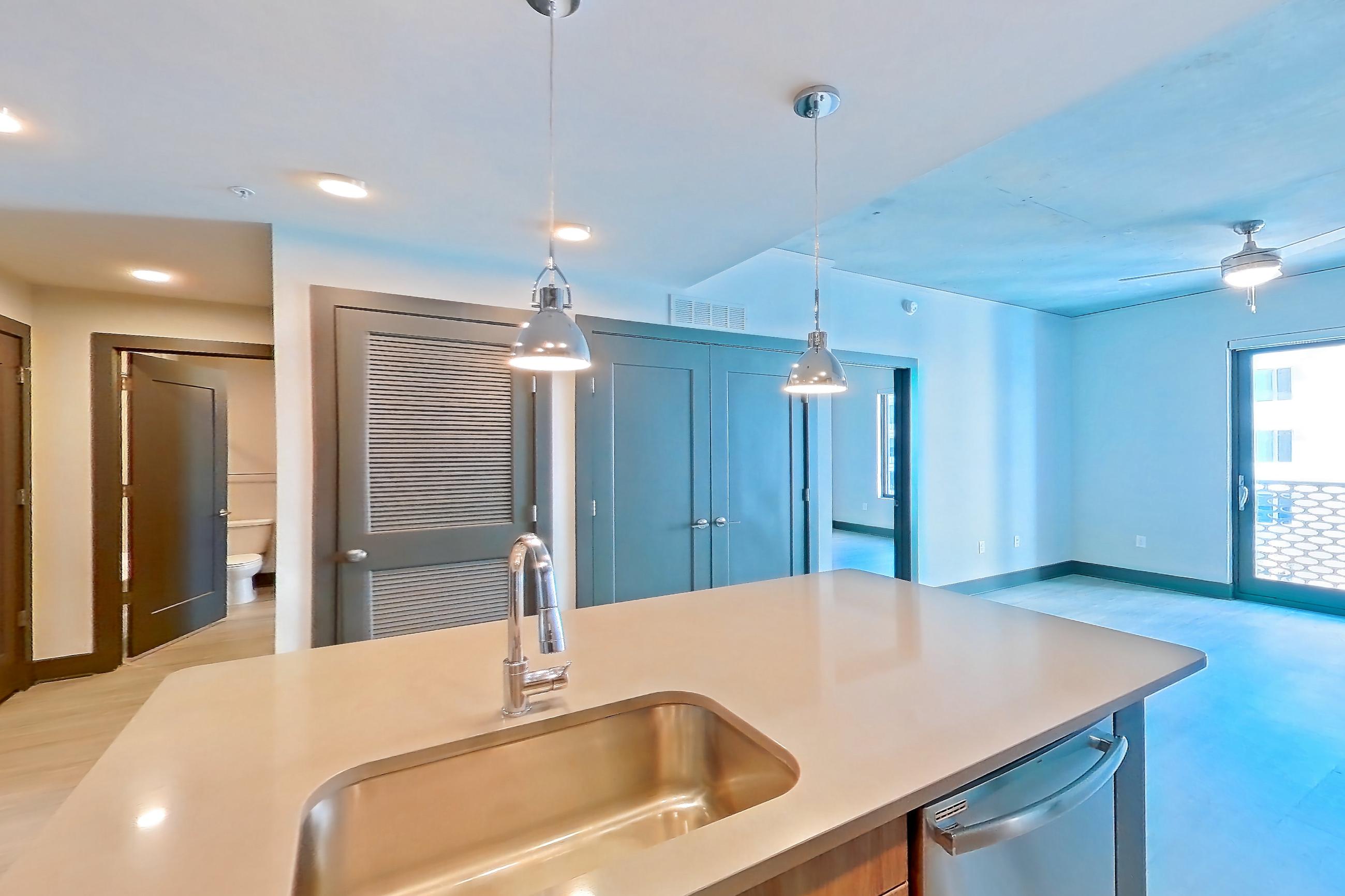 Kitchen in Apartment 723 at Cortland Glenwood South, B1 floor plan