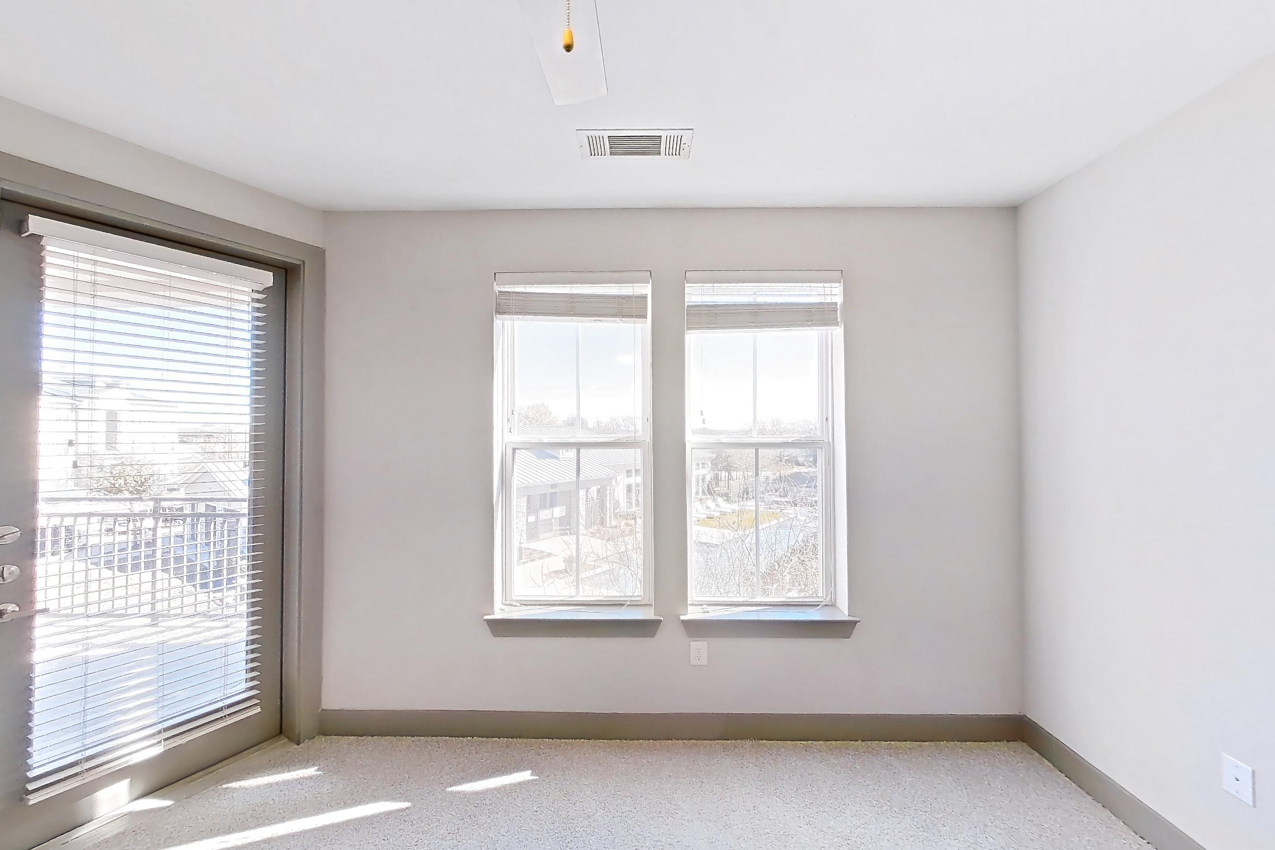 Living room with light carpet, Apartment 02204 at Embree Hill